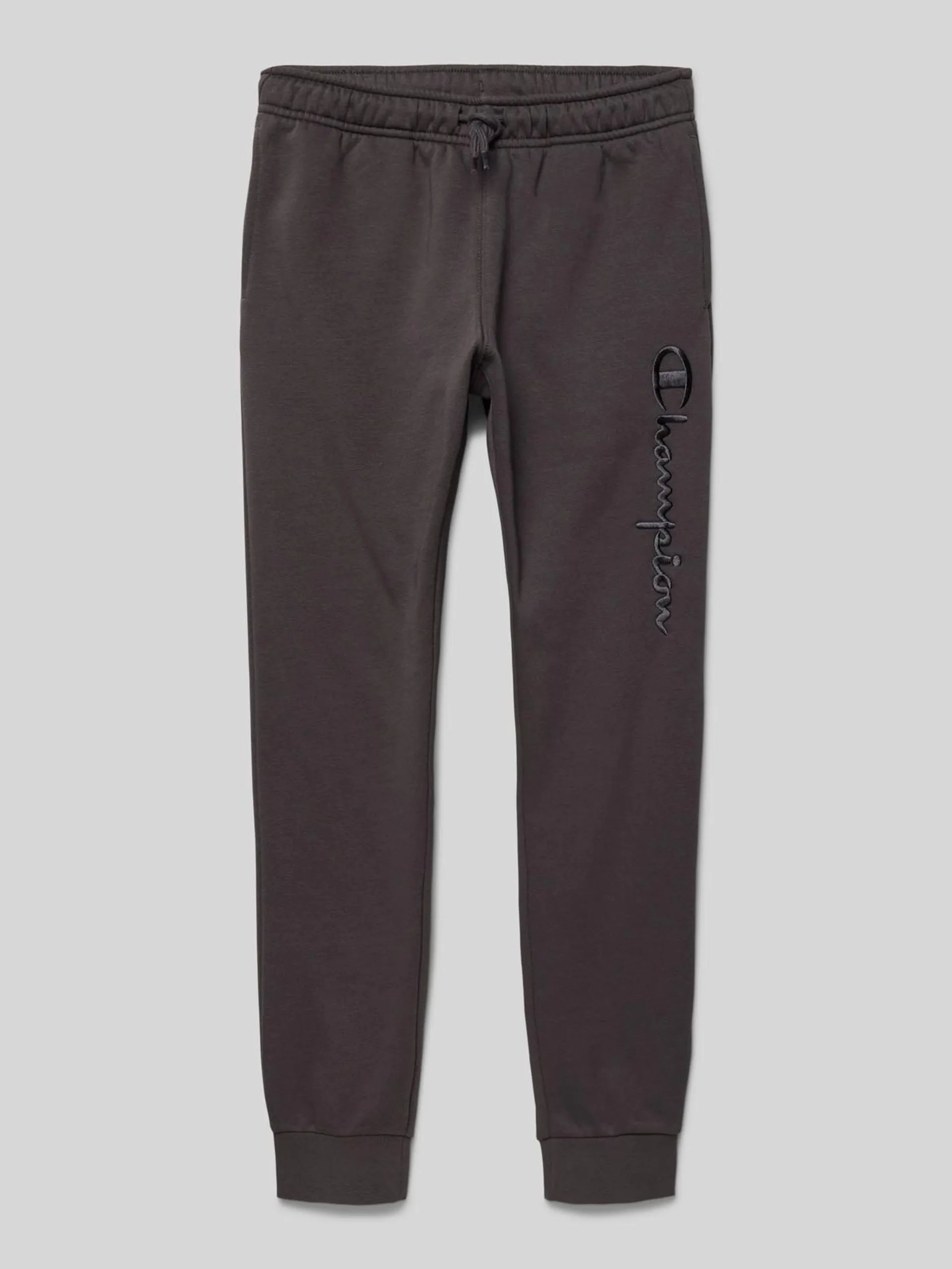 Sweatpants mit Logo-Stitching in graphit