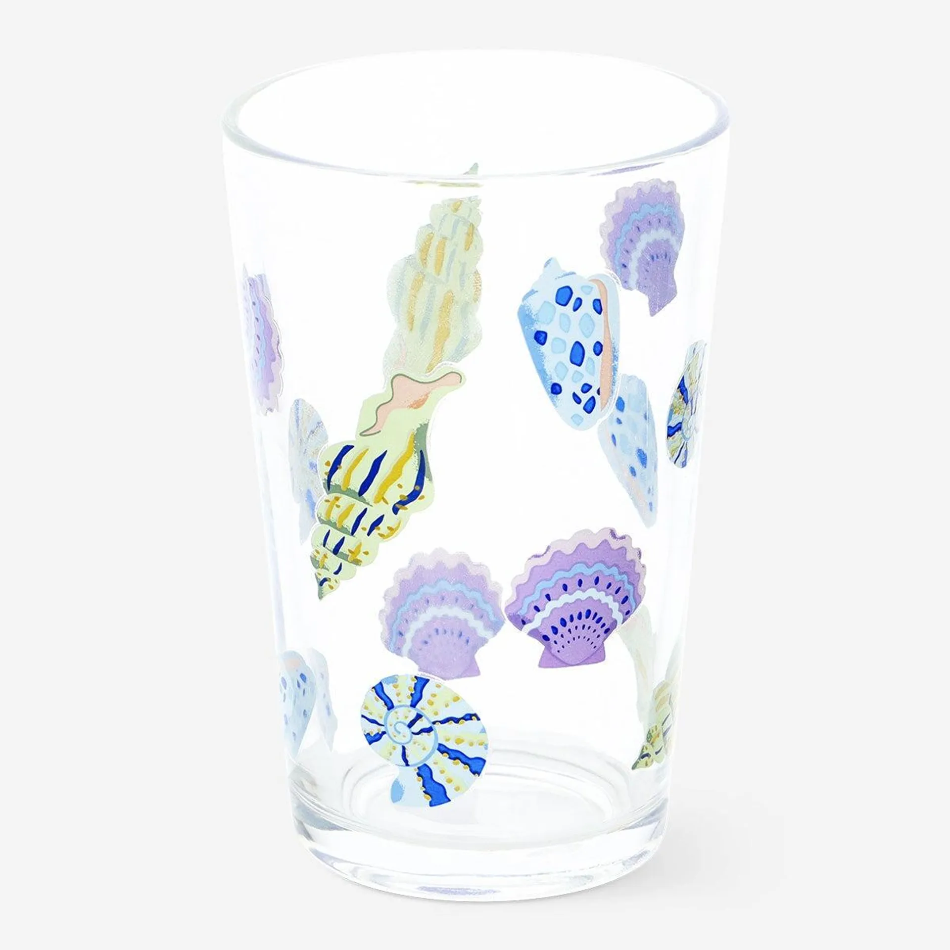 Sea shells drinking glass. 220 ml