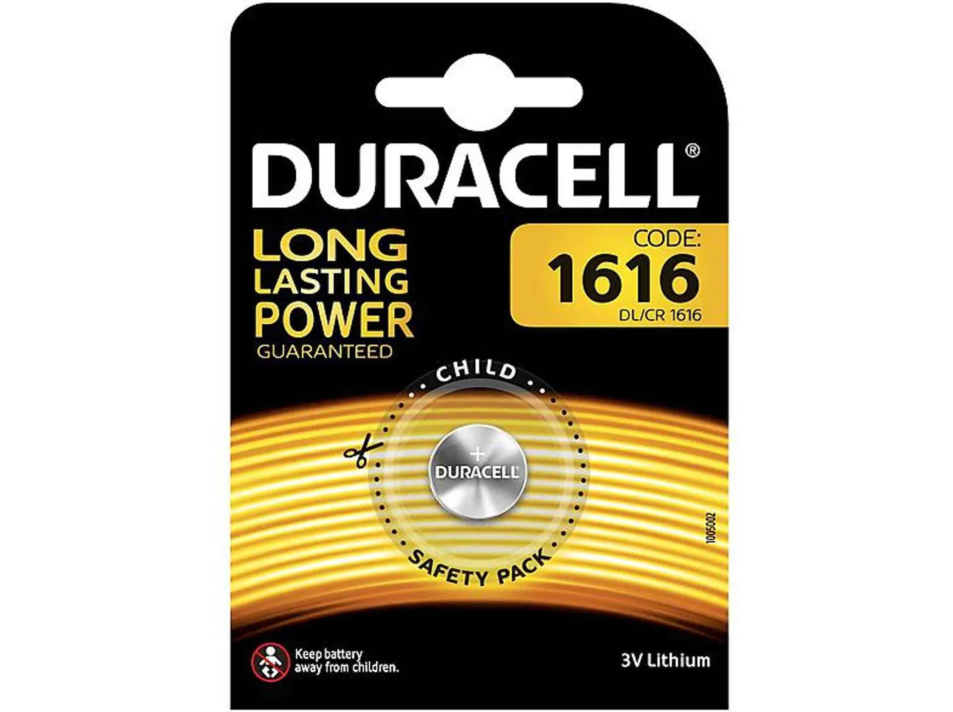 DURACELL 774678 DL 1616 B1 CR1616 Batterie, Lithium, 3 Volt, 55 Milliampere-Stunden 1 Stück