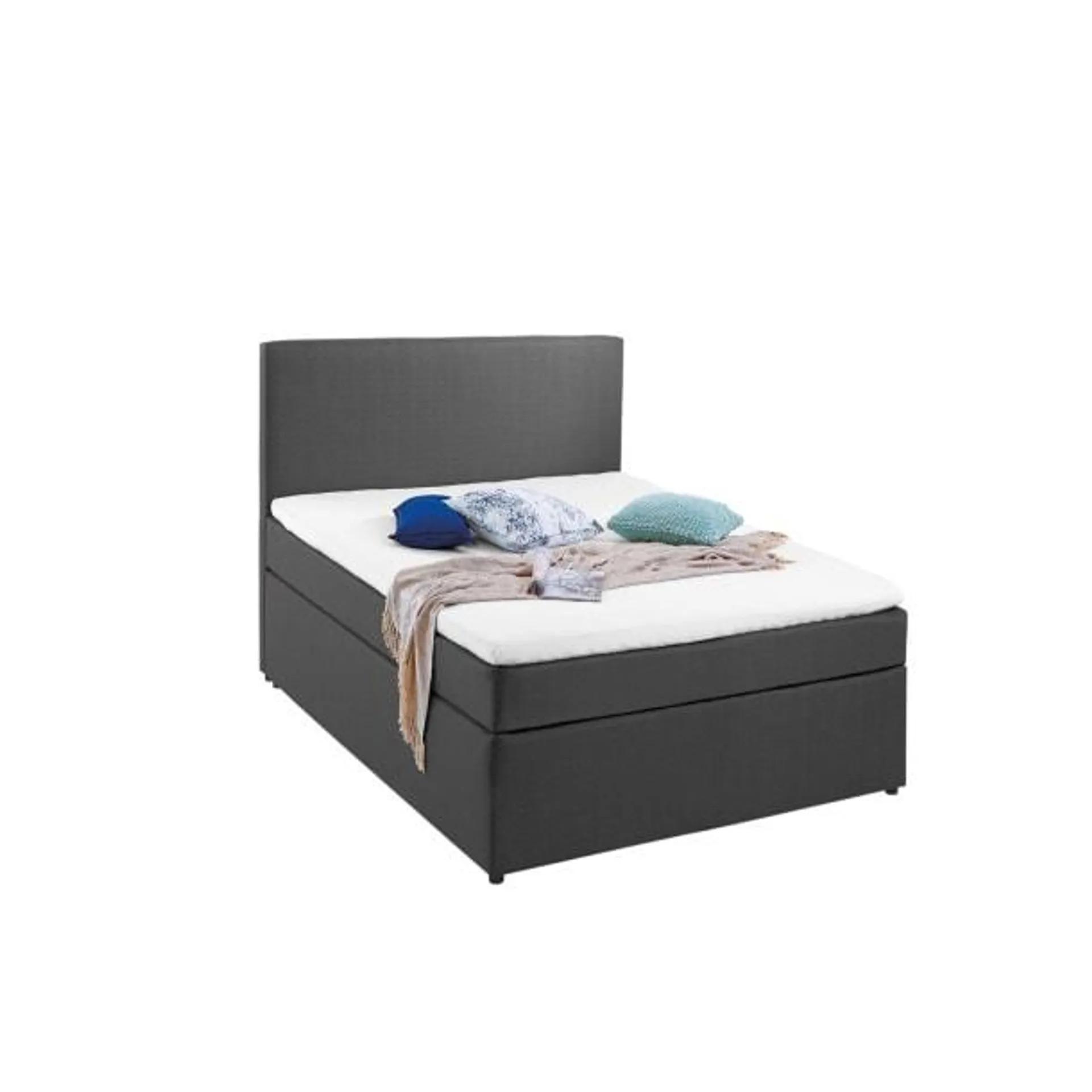 Boxspringbett Orlando Stoffbezug Anthrazit ca. 120 x 200 cm