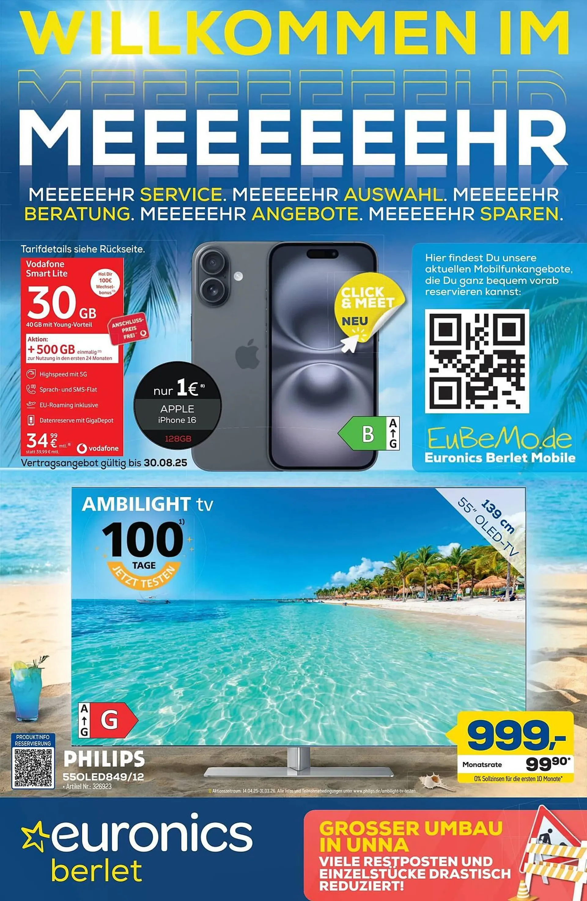 Euronics Berlet Prospekt von 20. August bis 30. August 2025 - Prospekt seite 1