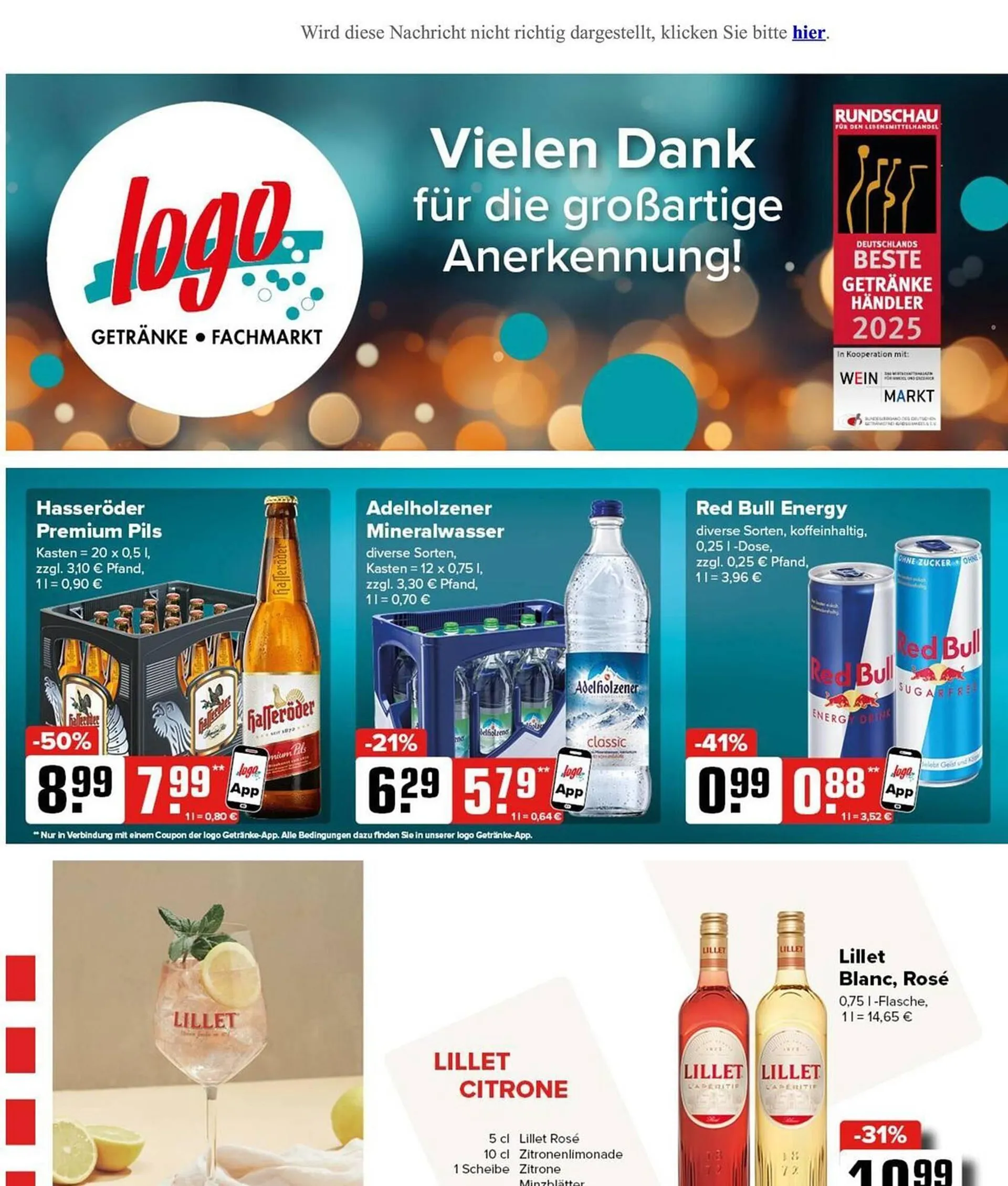 Logo Getränkemarkt Prospekt von 18. August bis 23. August 2025 - Prospekt seite 1