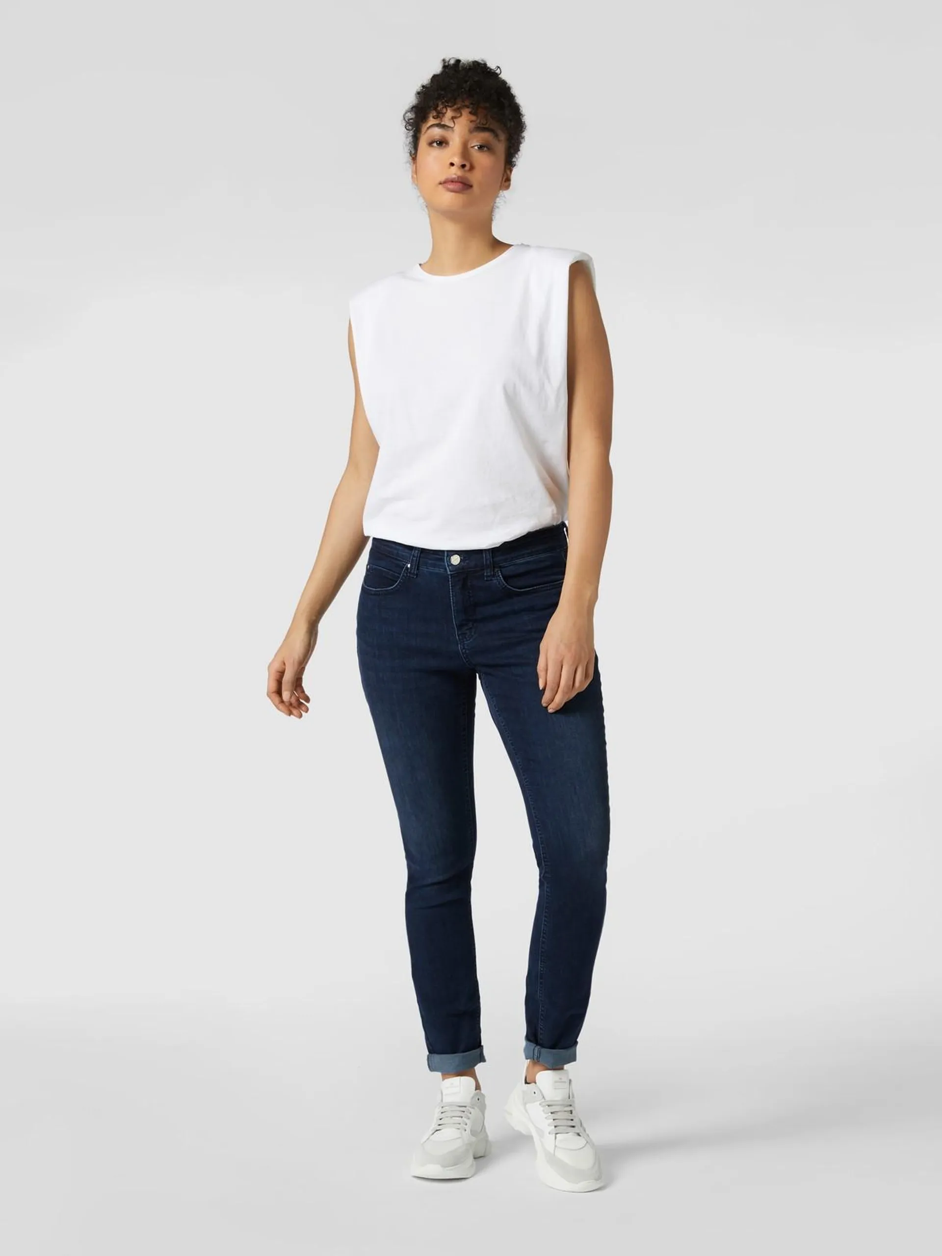 Stone Washed Skinny Fit Jeans Modell DREAM SKINNY in dunkelblau