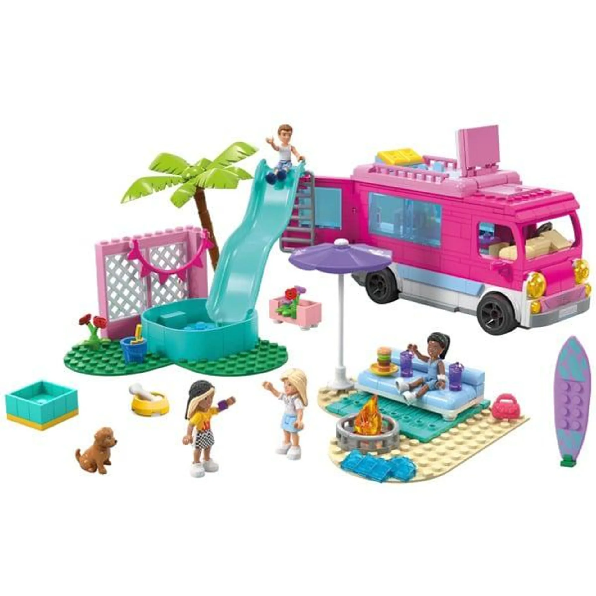 MEGA Barbie Super Abenteuer-Camper, Konstruktionsspielzeug