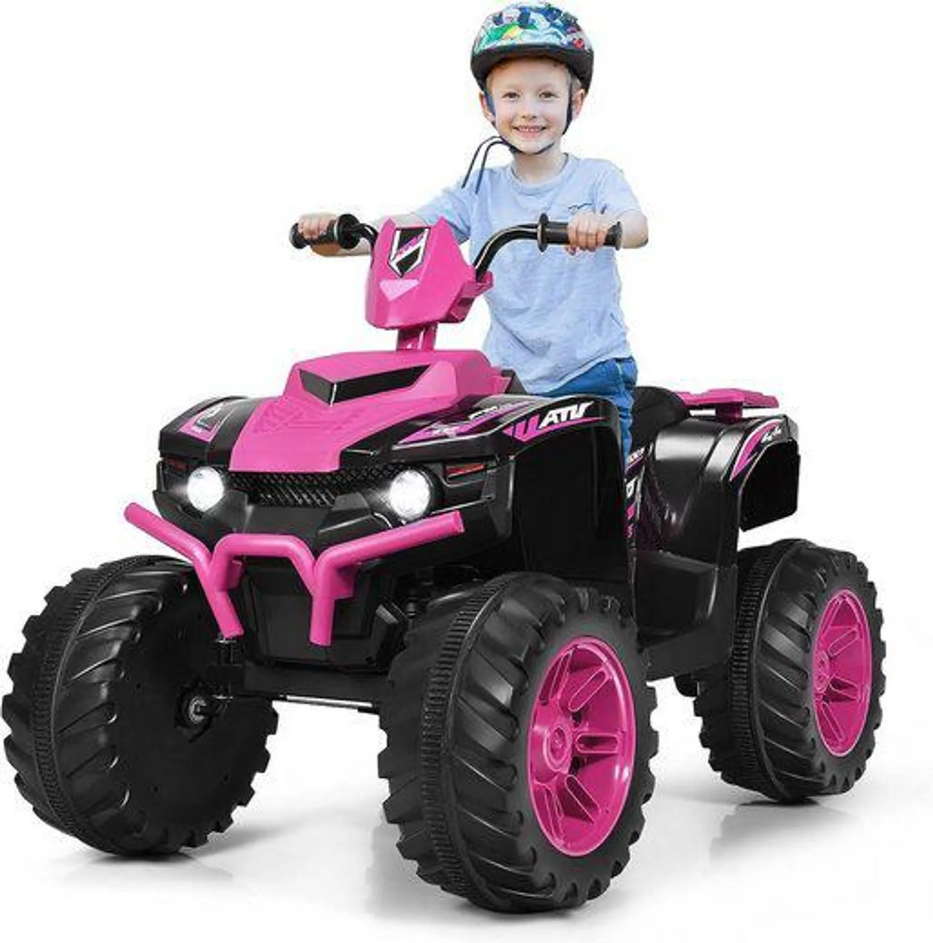 KOMFOTTEU Elektro-Kinderquad Quad Motorrad, mit LED Musik Hupe USB Bluetooth Radio