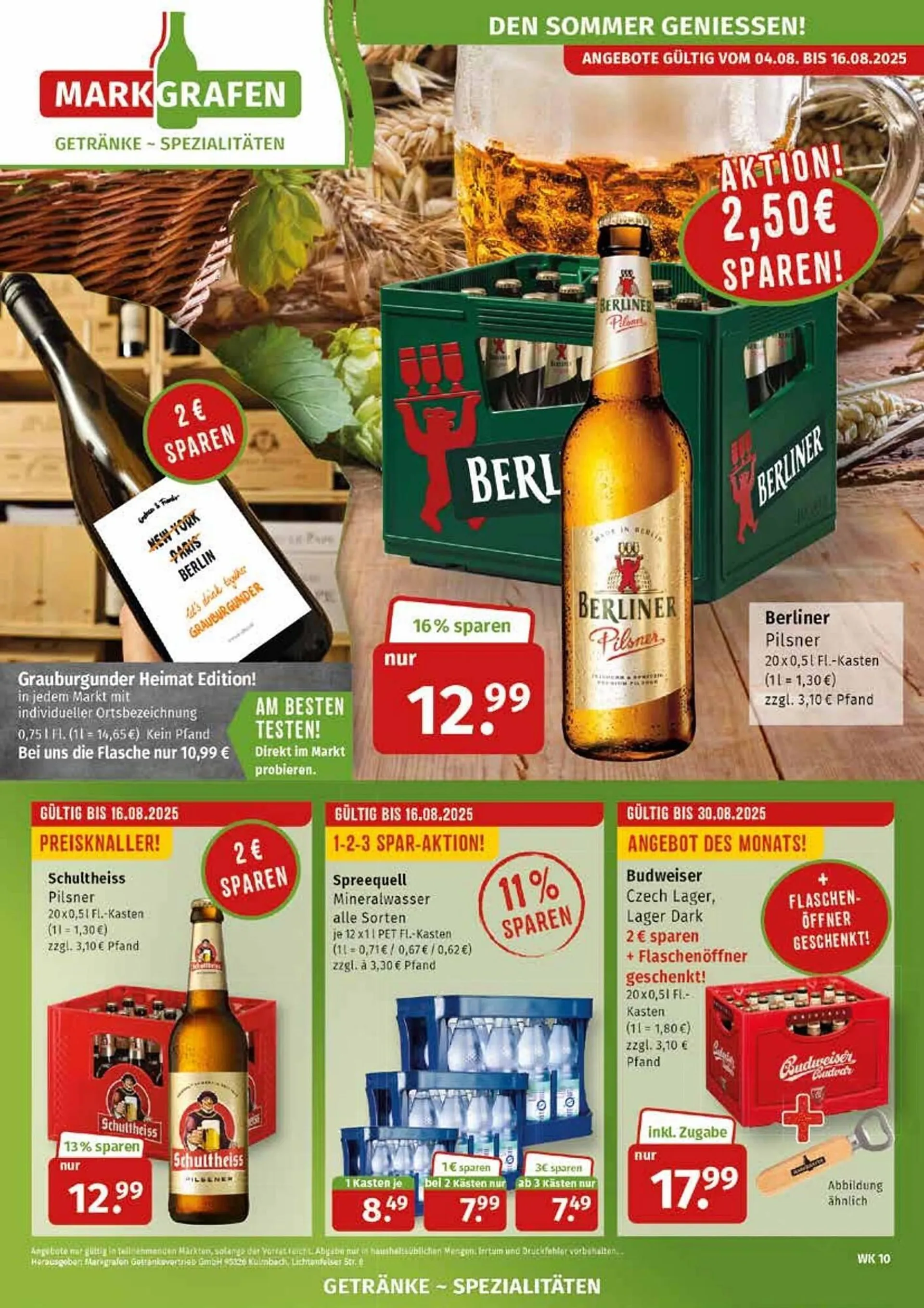 Markgrafen Prospekt von 4. August bis 31. August 2025 - Prospekt seite 1