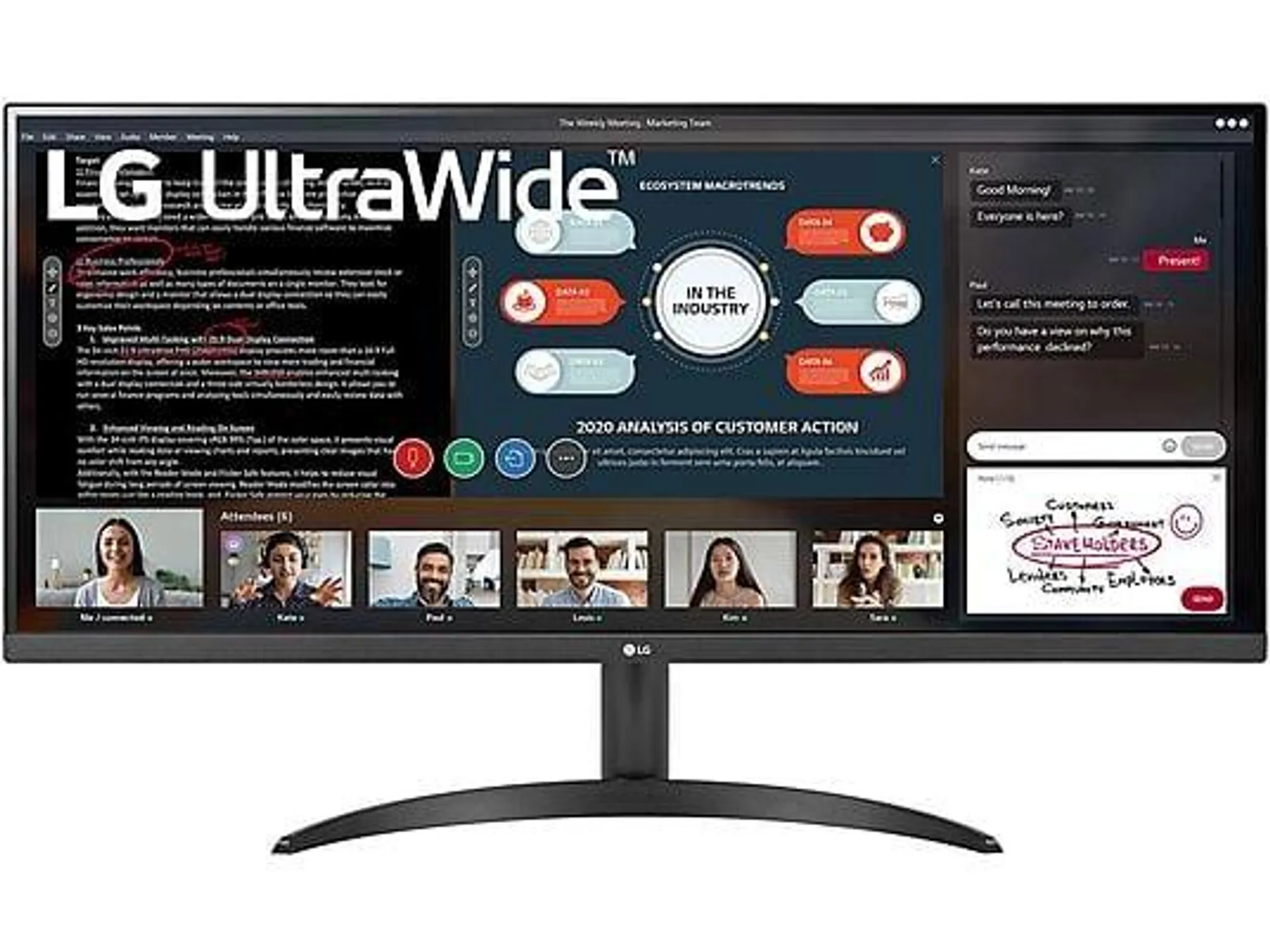 LG 34WP500-B 34 Zoll UFHD Monitor (5 ms Reaktionszeit , 60 Hz , 60 Hz nativ)