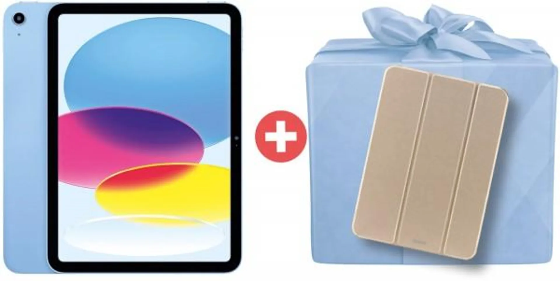 Apple iPad (64GB) WiFi (blau) + Dein Geschenk: Hama Tablet-Case Terra (beige)