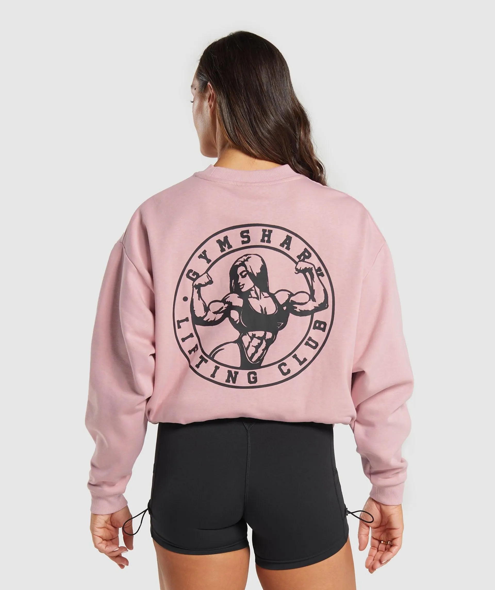 Strong Girl Lifting Club Oversized Graphic Crew