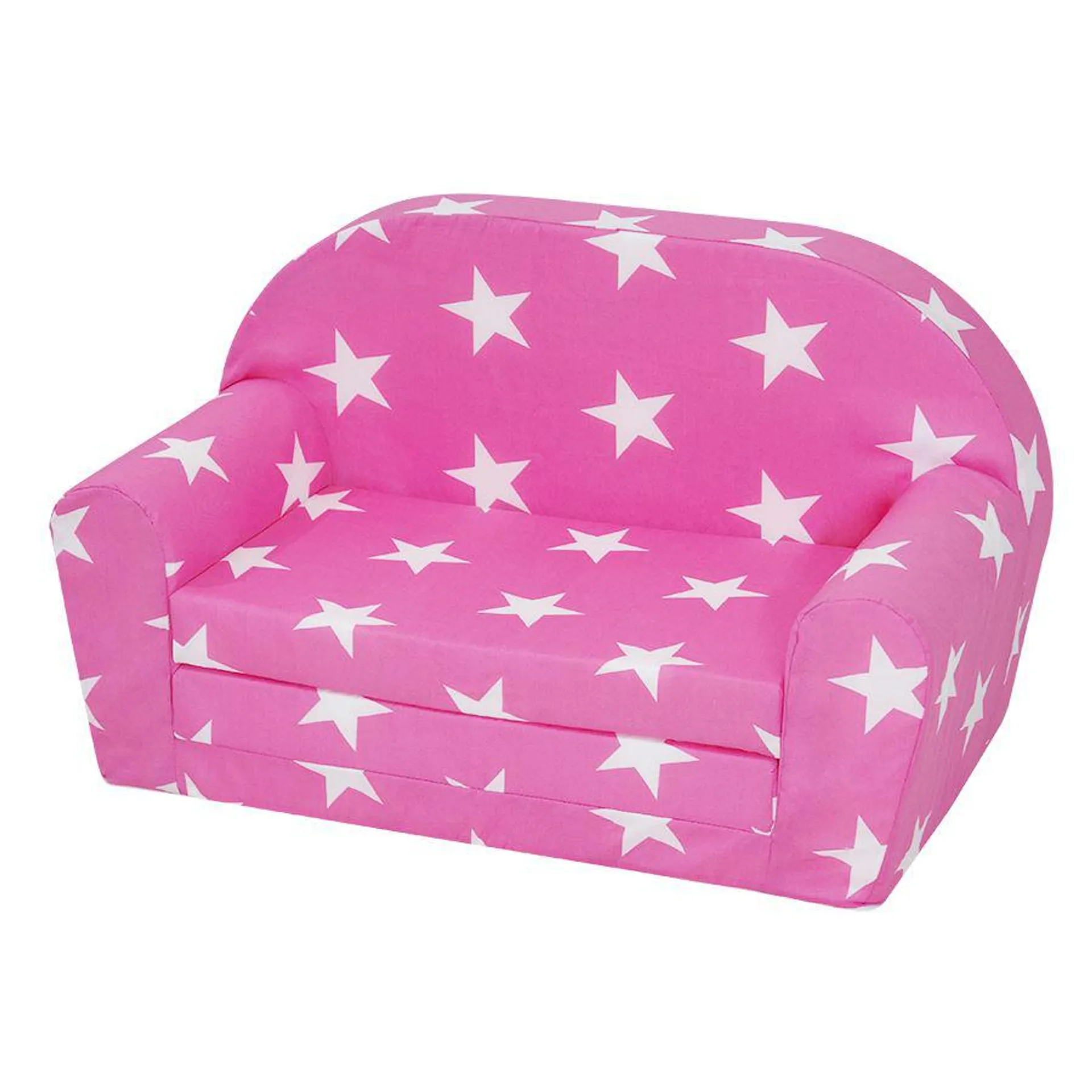 Kindersofa Lucy mit Sternen Pink