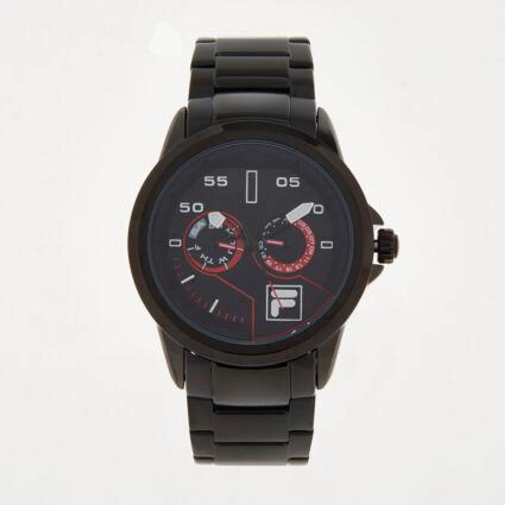 Schwarze Armbanduhr mit Logo