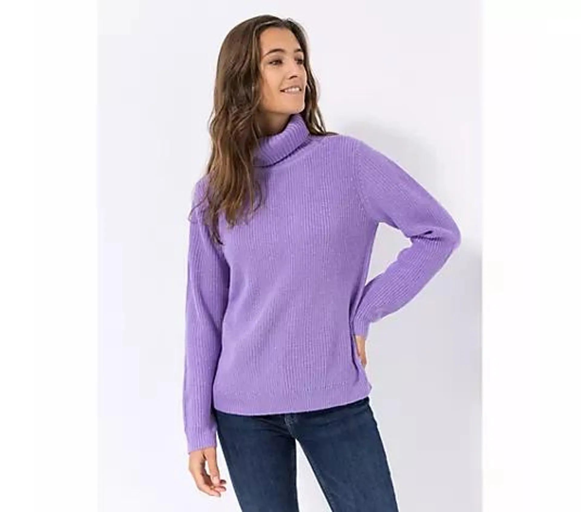 CASHMASOFT Pullover, 1/1-Arm Rollkragen Cashmeregriff Lurex-Details