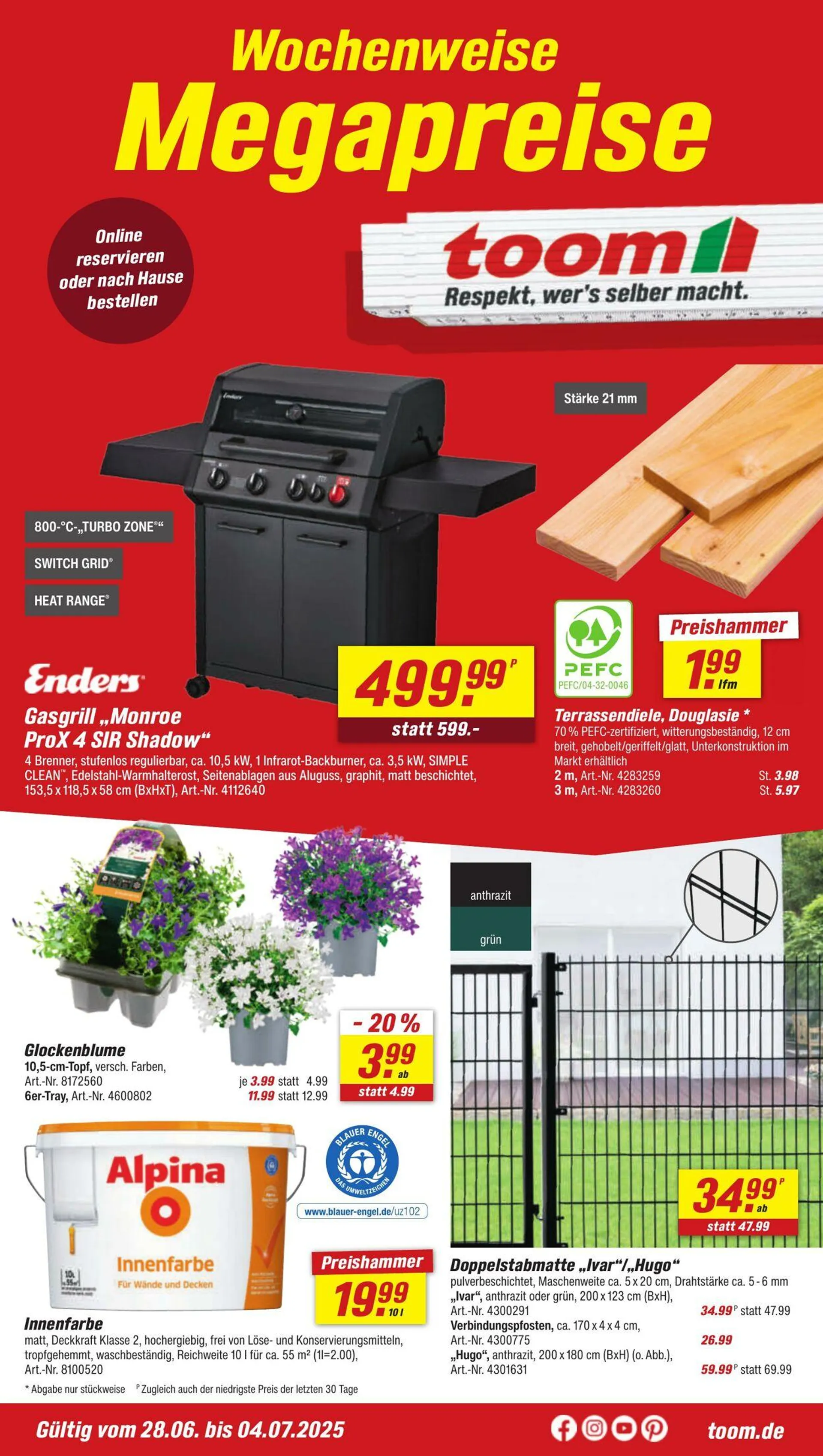 Toom Baumarkt von 30. Juni bis 6. Juli 2025 - Prospekt seite 1