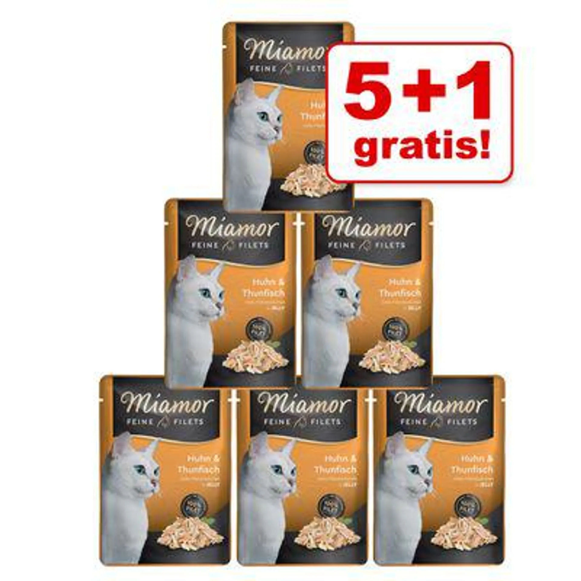 5 + 1 gratis! 6 x 100 g Miamor Feine Filets