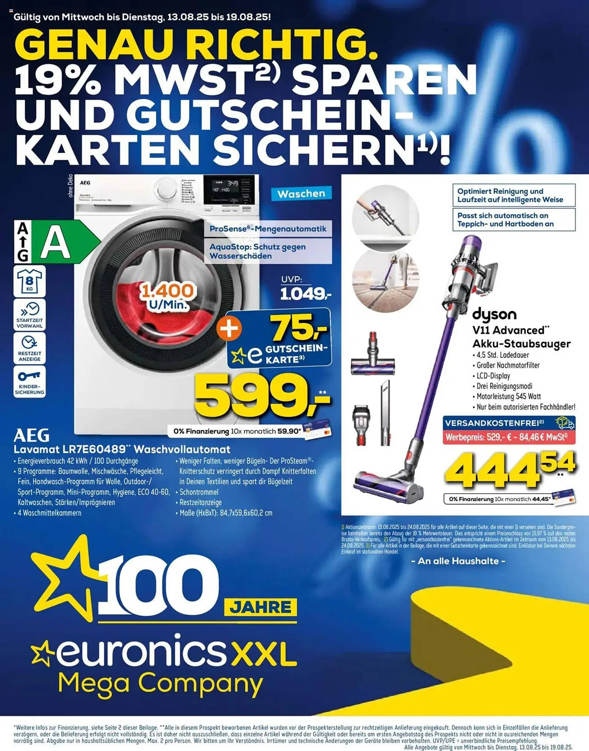 Euronics Prospekt von 13. August bis 19. August 2025 - Prospekt seite 1