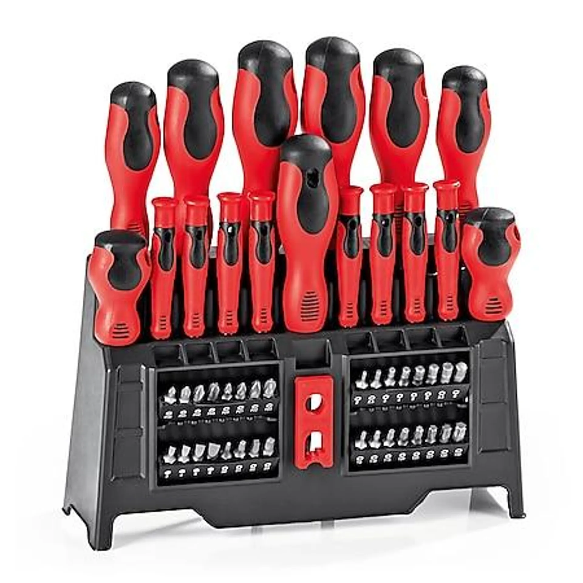 EASYmaxx Schraubendreher- & Bitsatz-Set 50-tlg. rot/schwarz mit Ständer