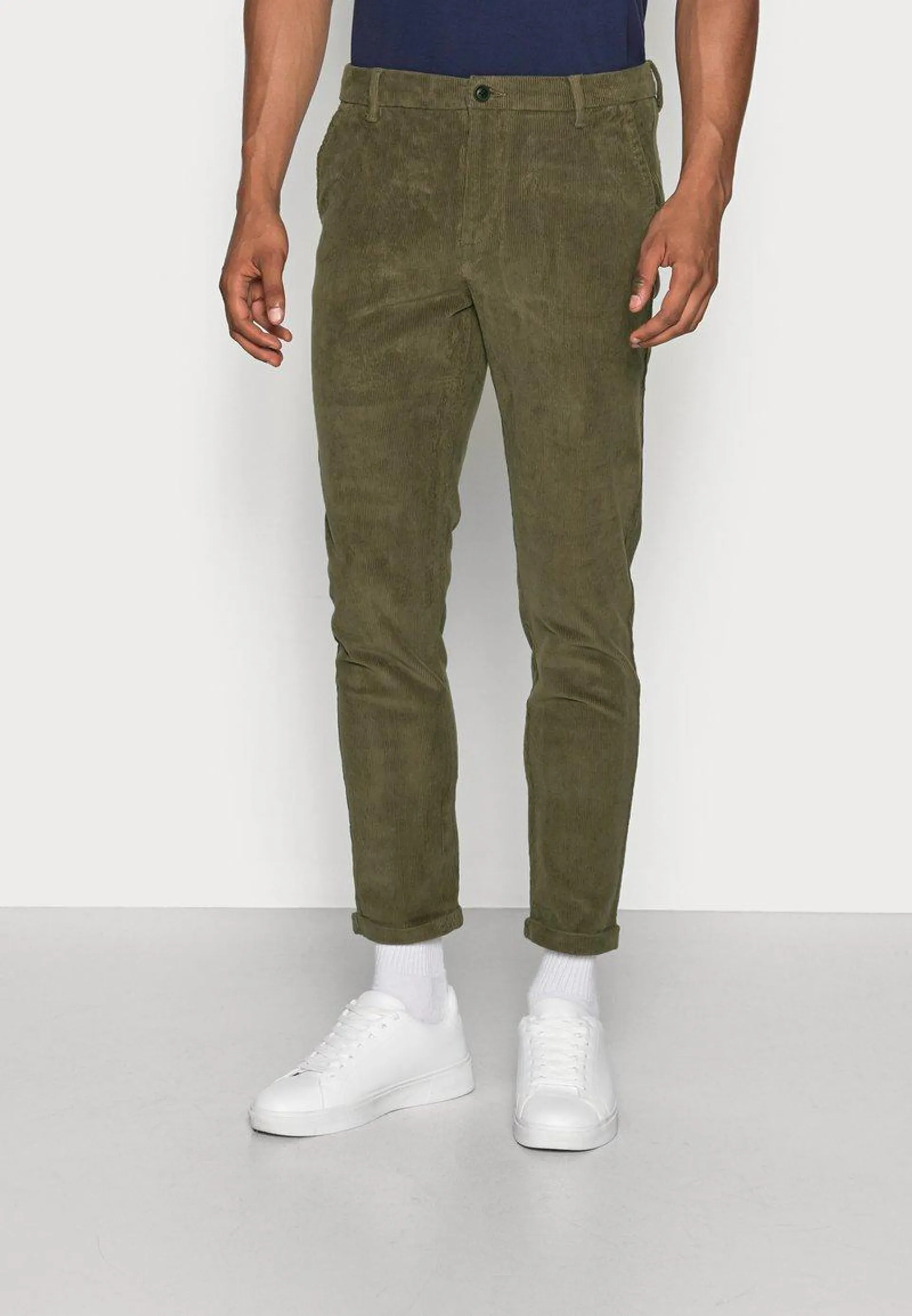 CROPPED PANTS - Trousers - olive