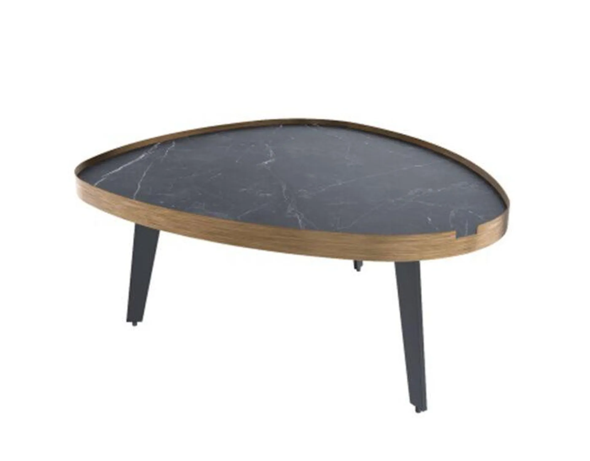 Couchtisch Oval Marmoroptik