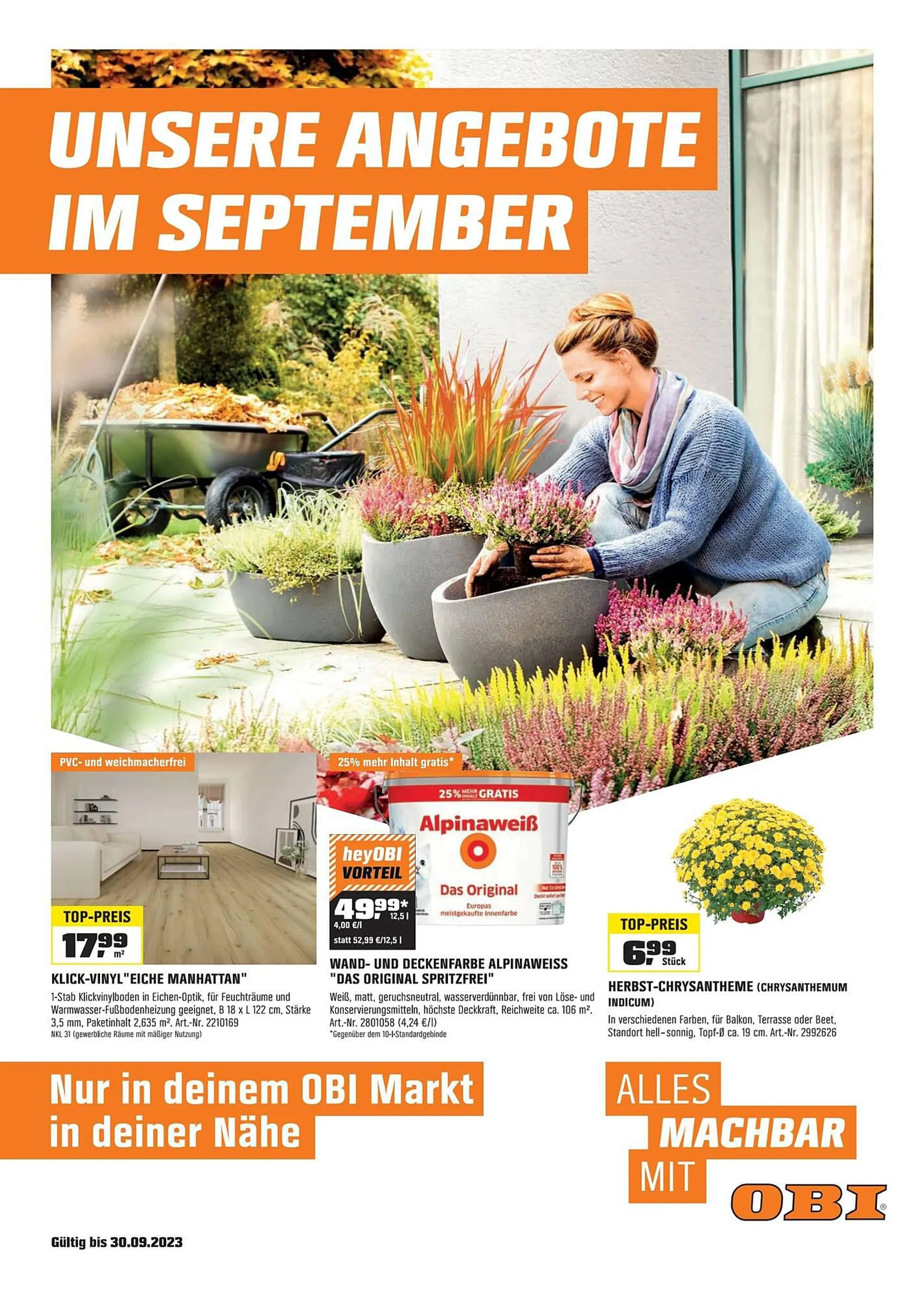 OBI Prospekt gültig bis 30. September 2023