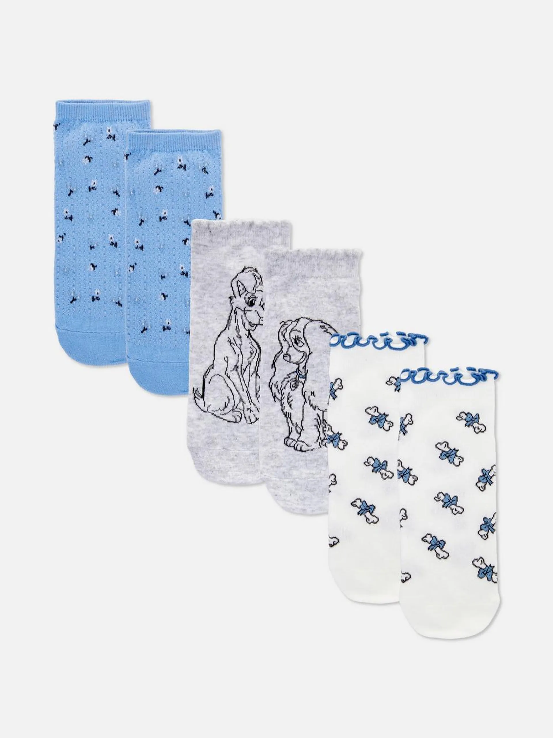 „Disney Susi und Strolch“ Sneakersocken, 3er-Pack