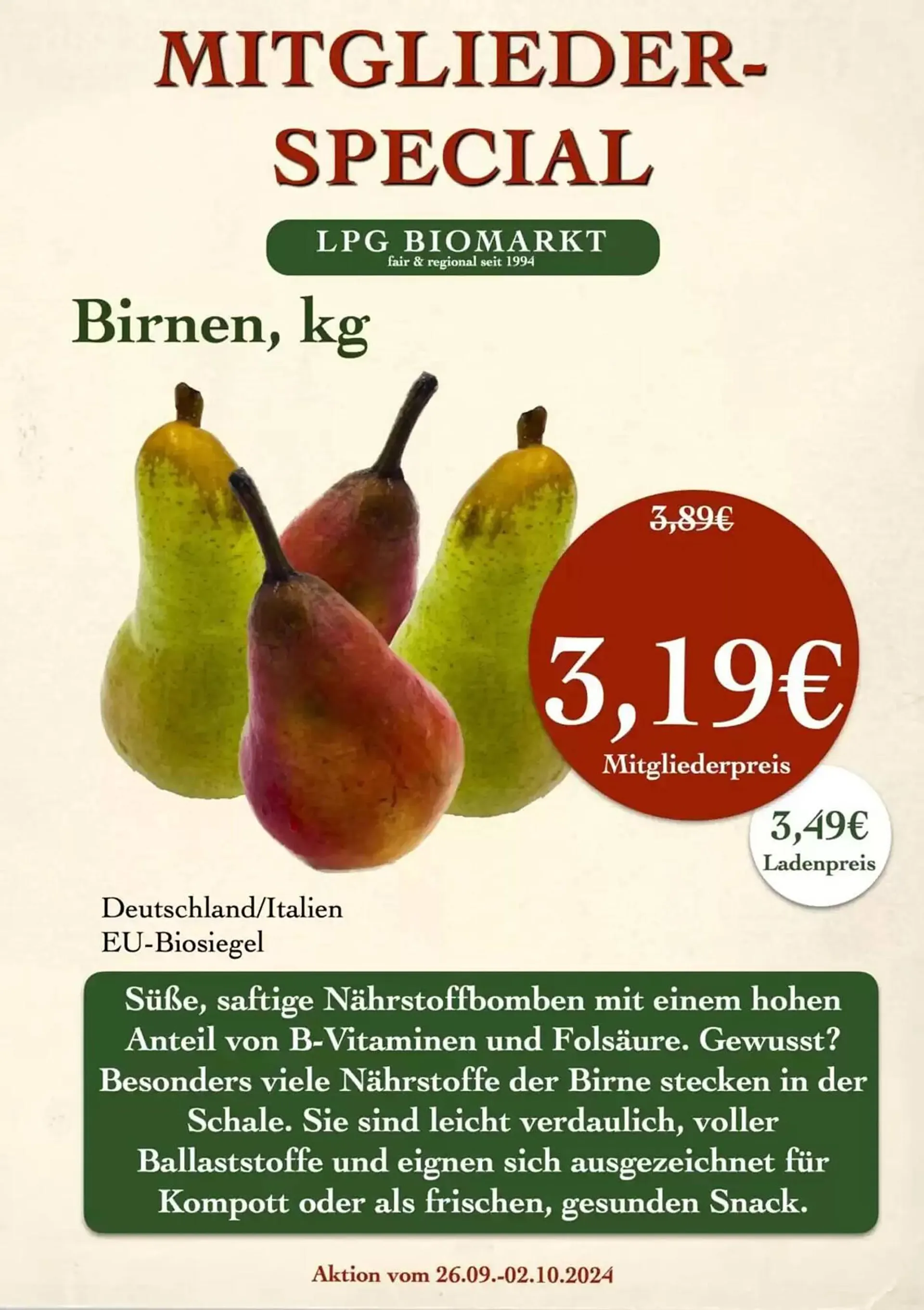 LPG Biomarkt Prospekt von 26. September bis 2. Oktober 2024 - Prospekt seite 13