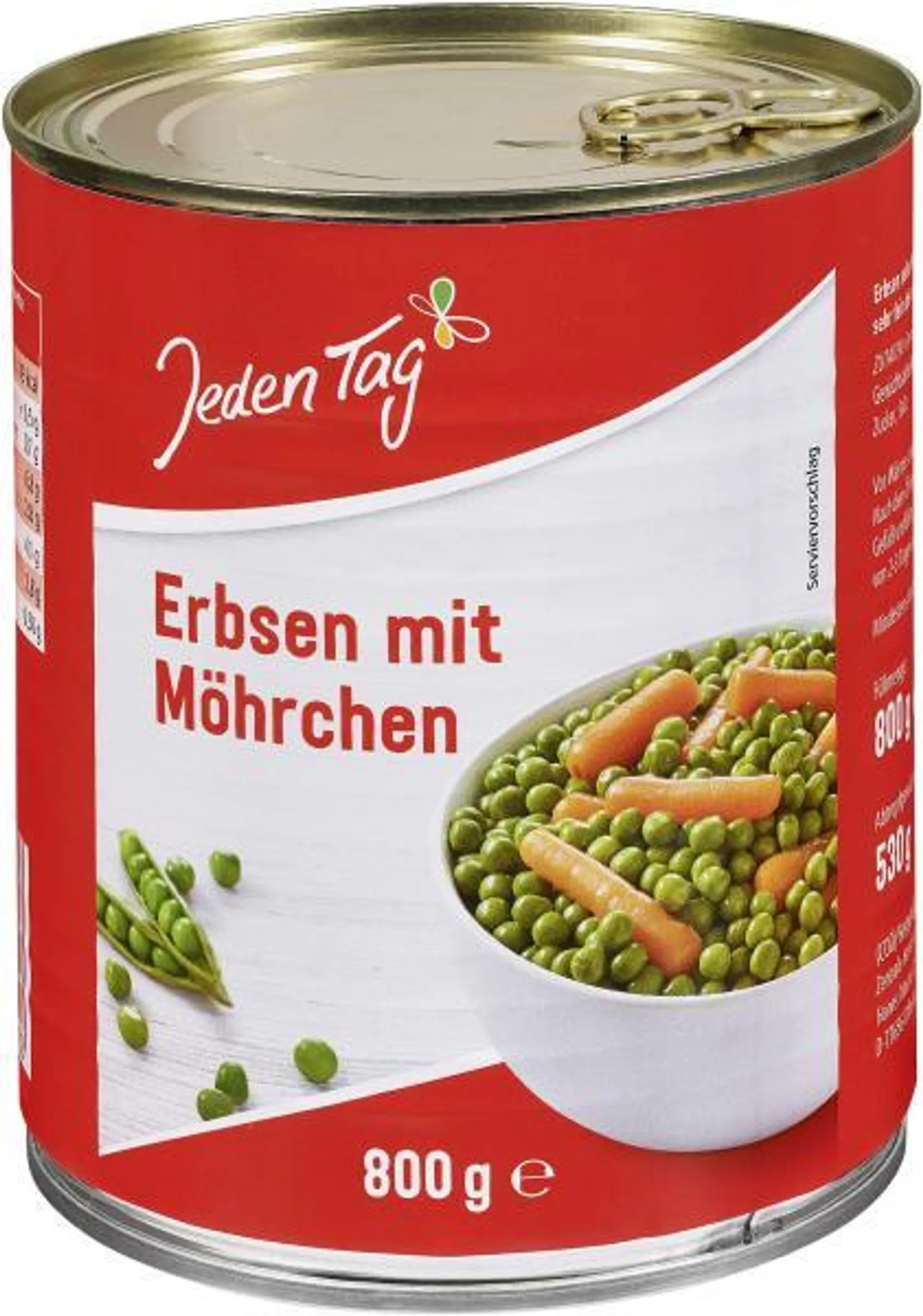 Jeden Tag Erbsen mit Möhren sehr fein