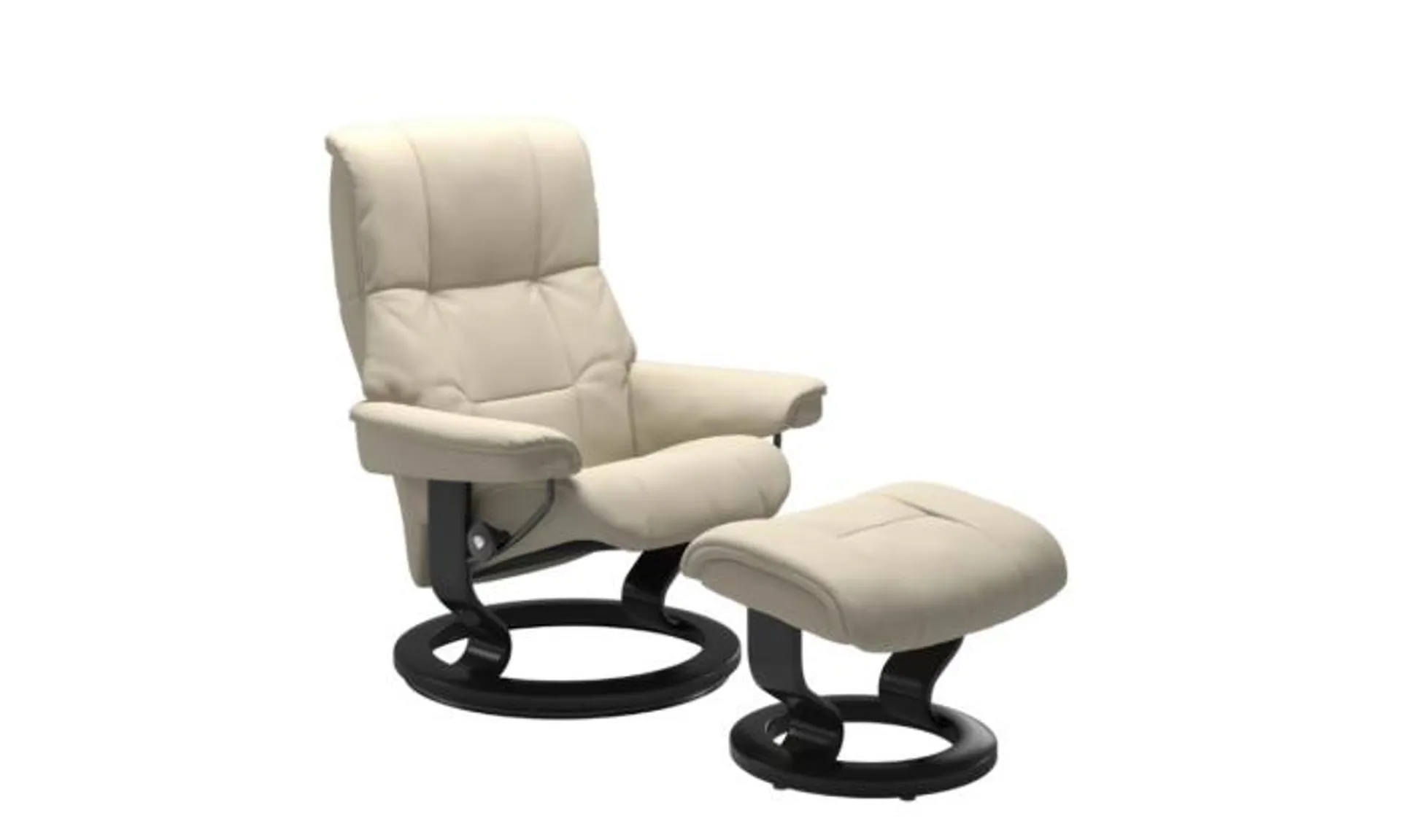 Stressless Mayfair M Sessel & Hocker Leder Batick Cream, Classic-Gestell