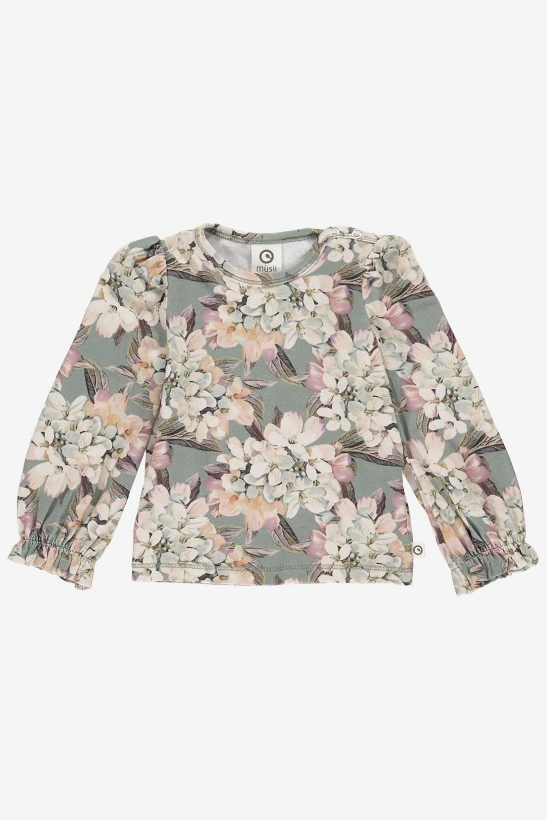Jersey-Bluse aus Bio-Baumwolle mit Blüten Muster