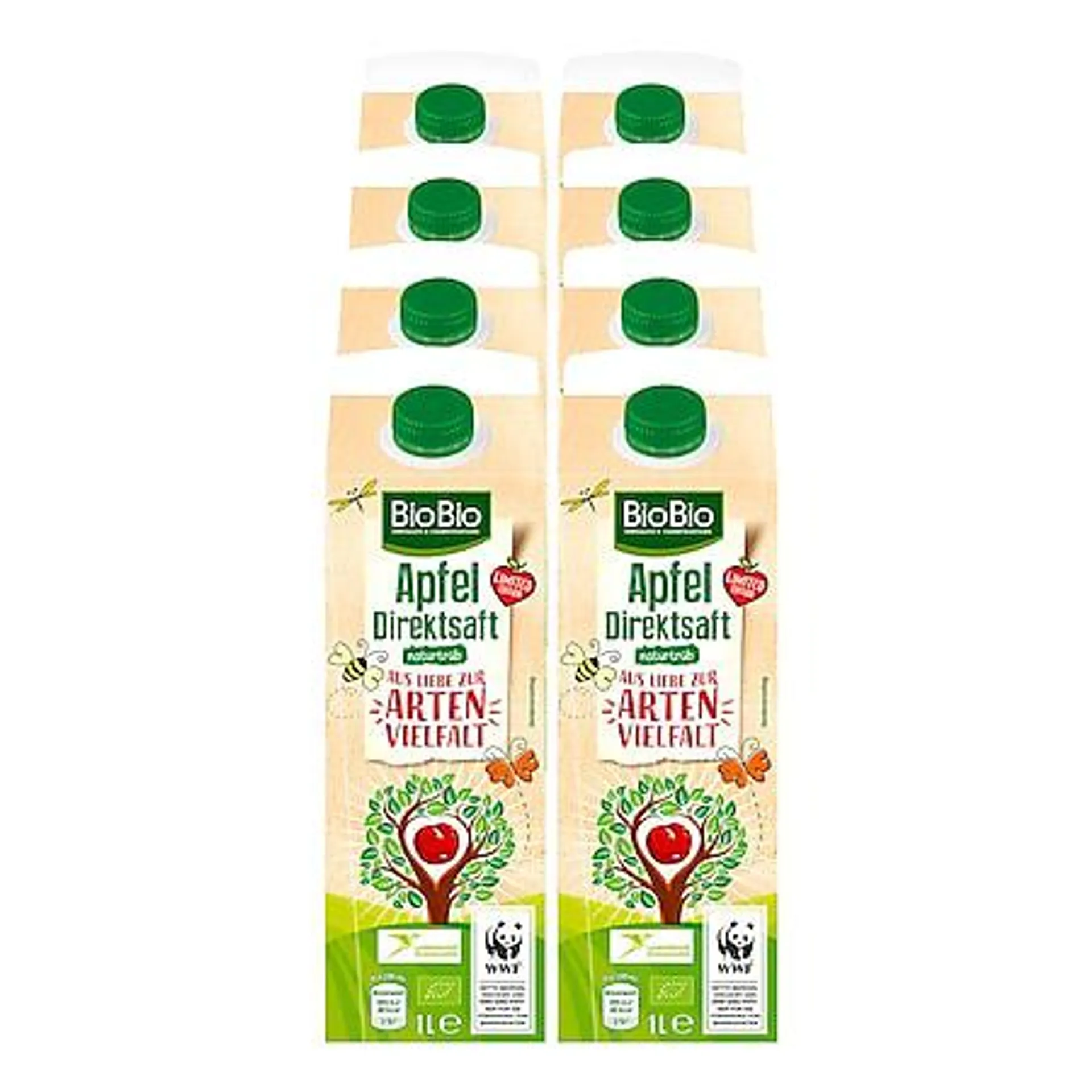 BioBio Apfelsaft 1 Liter, 8er Pack