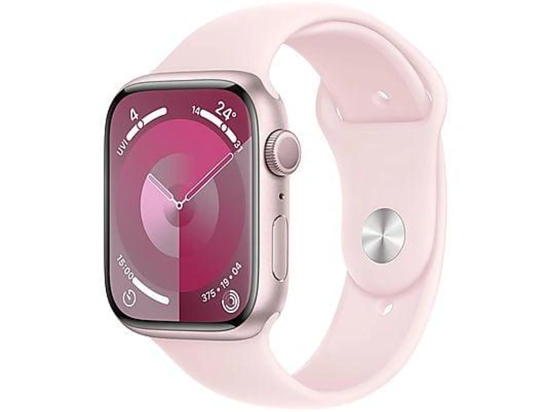 APPLE S9 45 ALU GPS PINK (PINK+SPORT BAND+S) Smartwatch Aluminium Fluorelastomer, 130 - 180 mm, Rosé