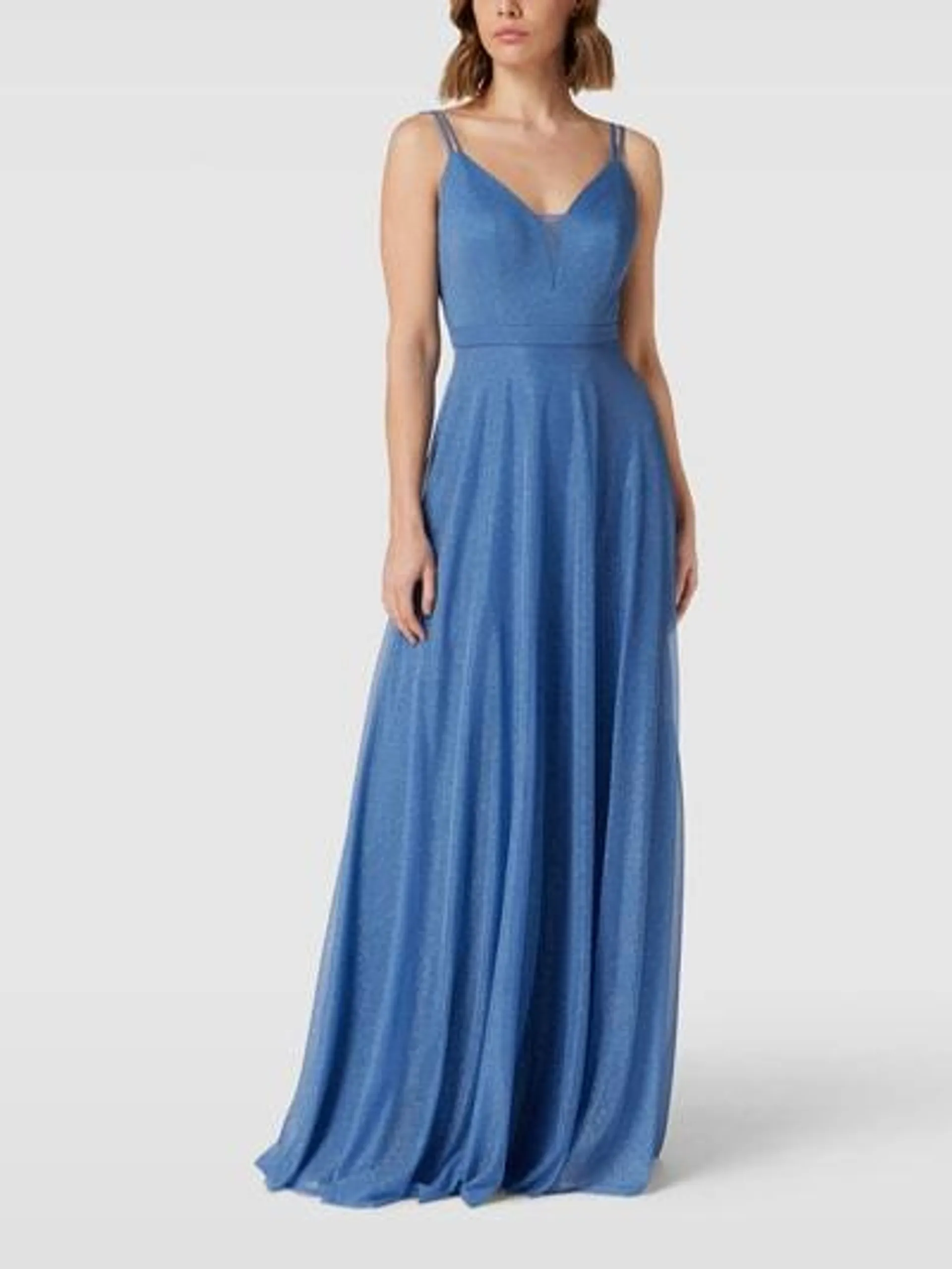 Abendkleid mit Herz-Ausschnitt in bleu