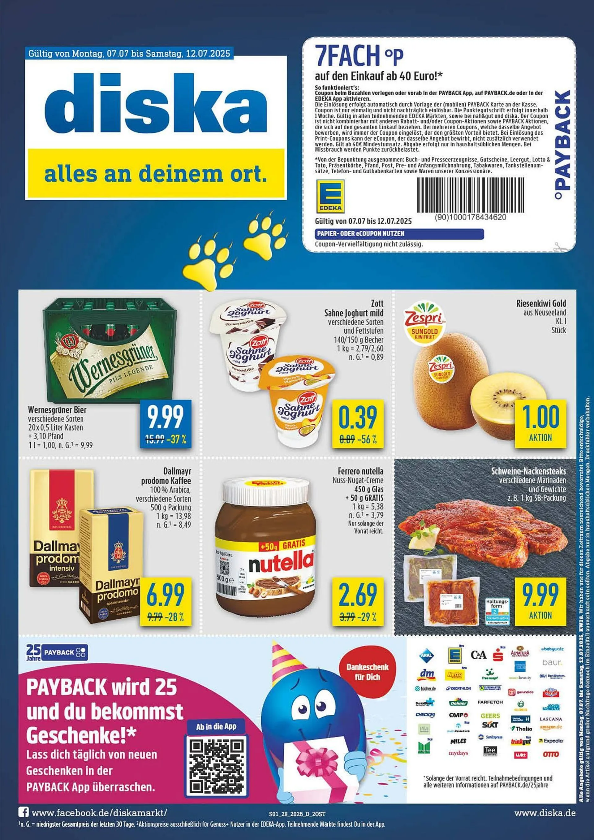 diska Prospekt von 7. Juli bis 12. Juli 2025 - Prospekt seite 1