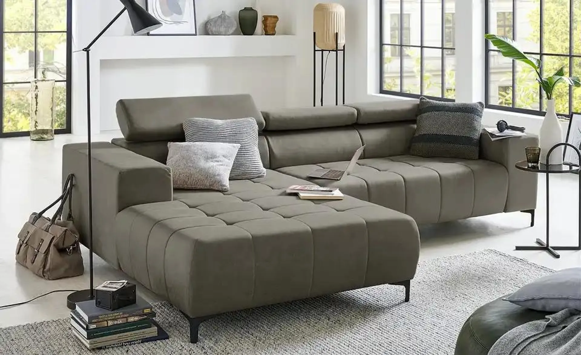 switch Ecksofa aus Mikrofaser Caro