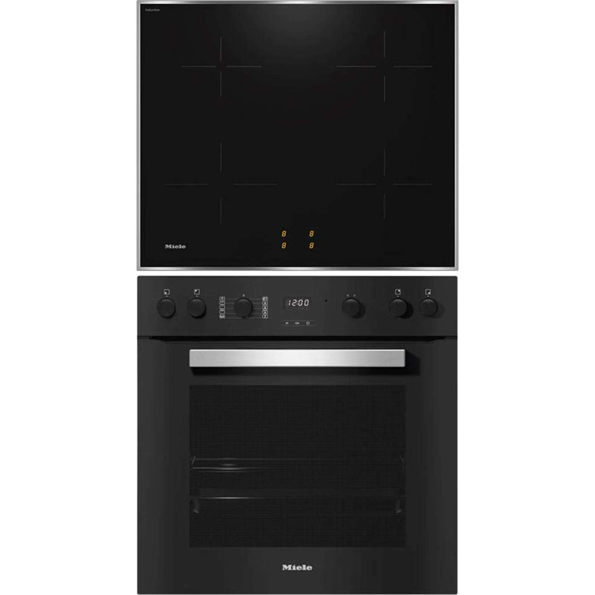 Herdset Miele H 2459 I Obsidianschwarz + KM 7061 FR