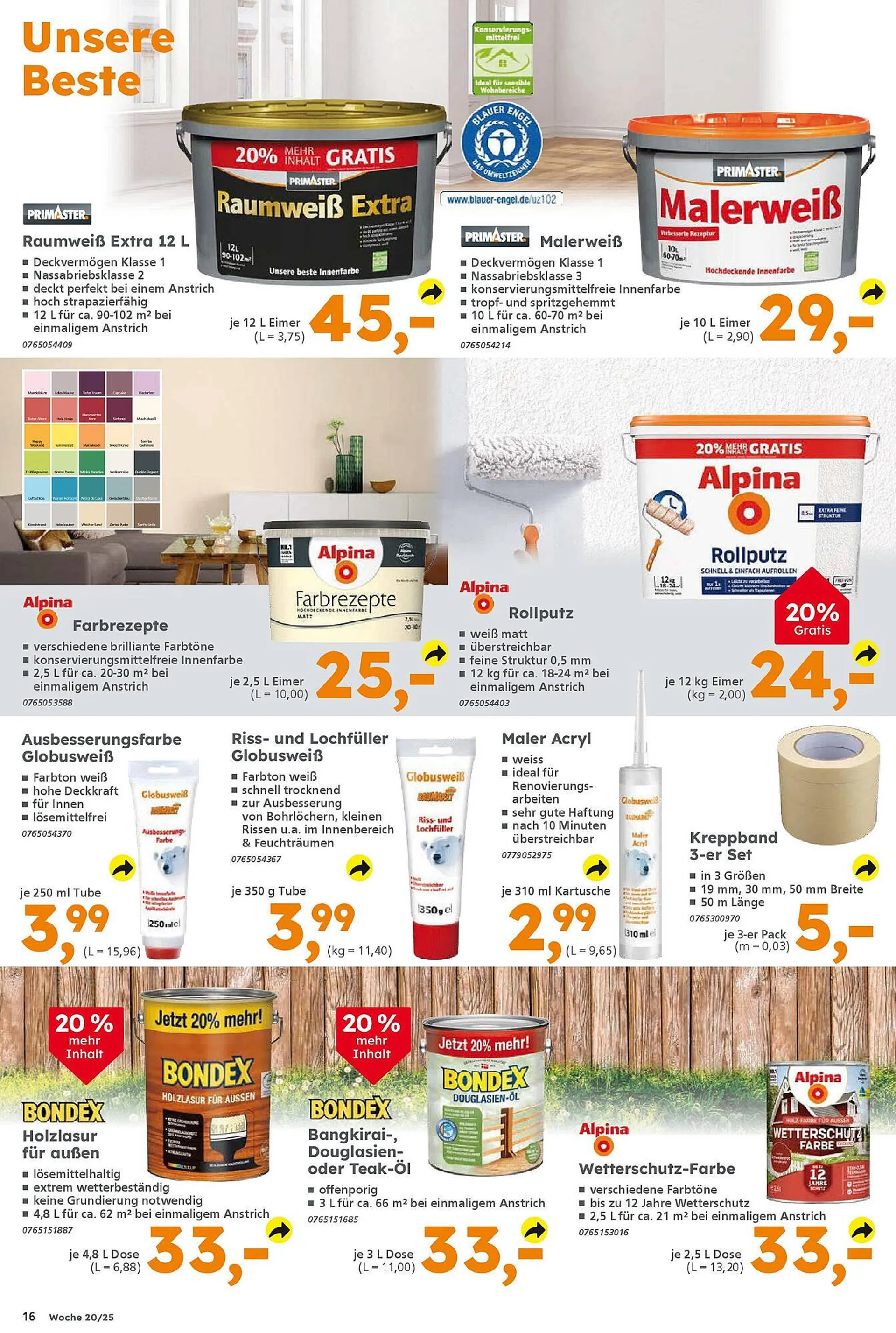 Globus Baumarkt Prospekt von 11. Mai bis 17. Mai 2025 - Prospekt seite 16