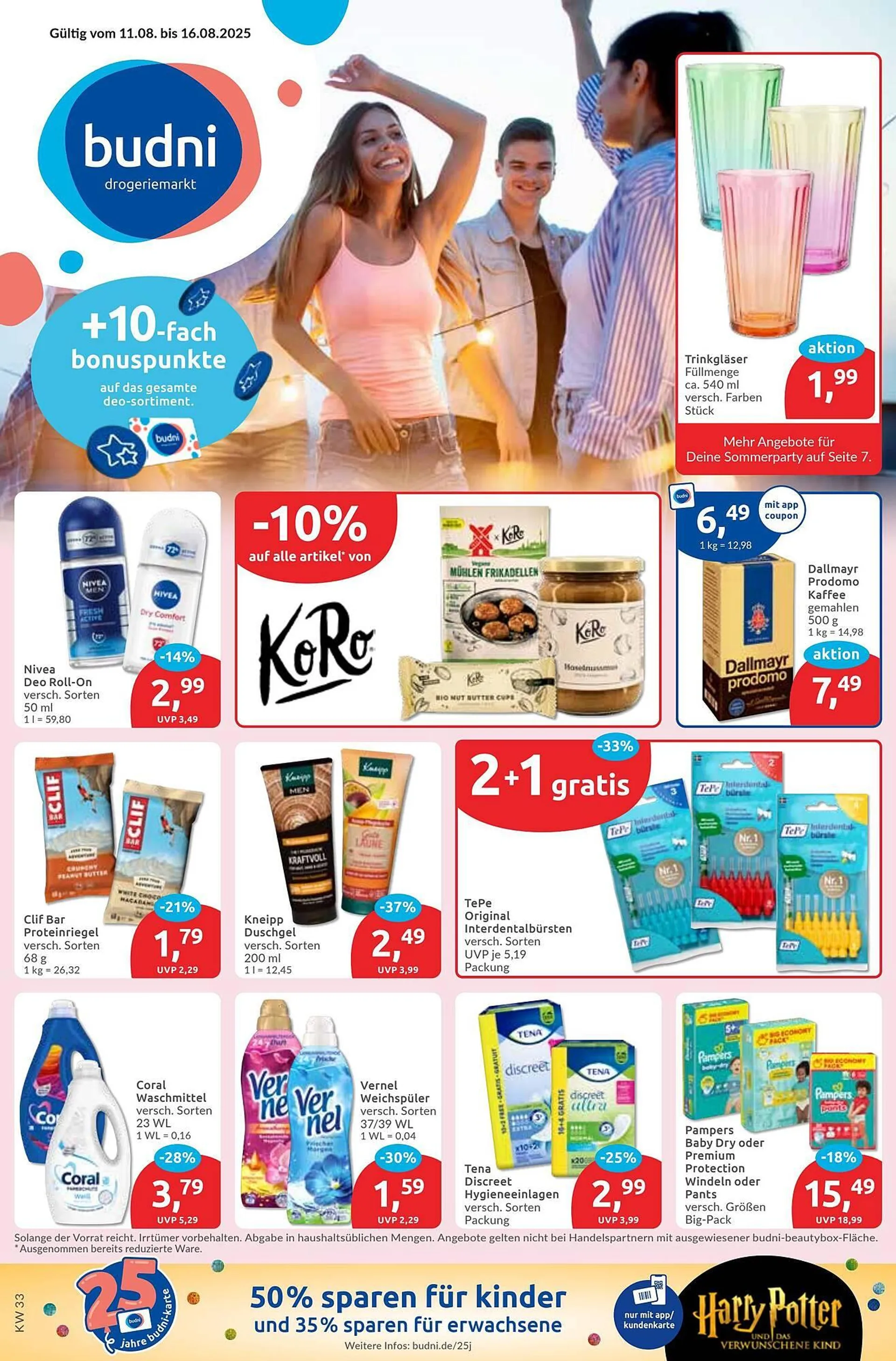 Budni Prospekt von 11. August bis 16. August 2025 - Prospekt seite 1