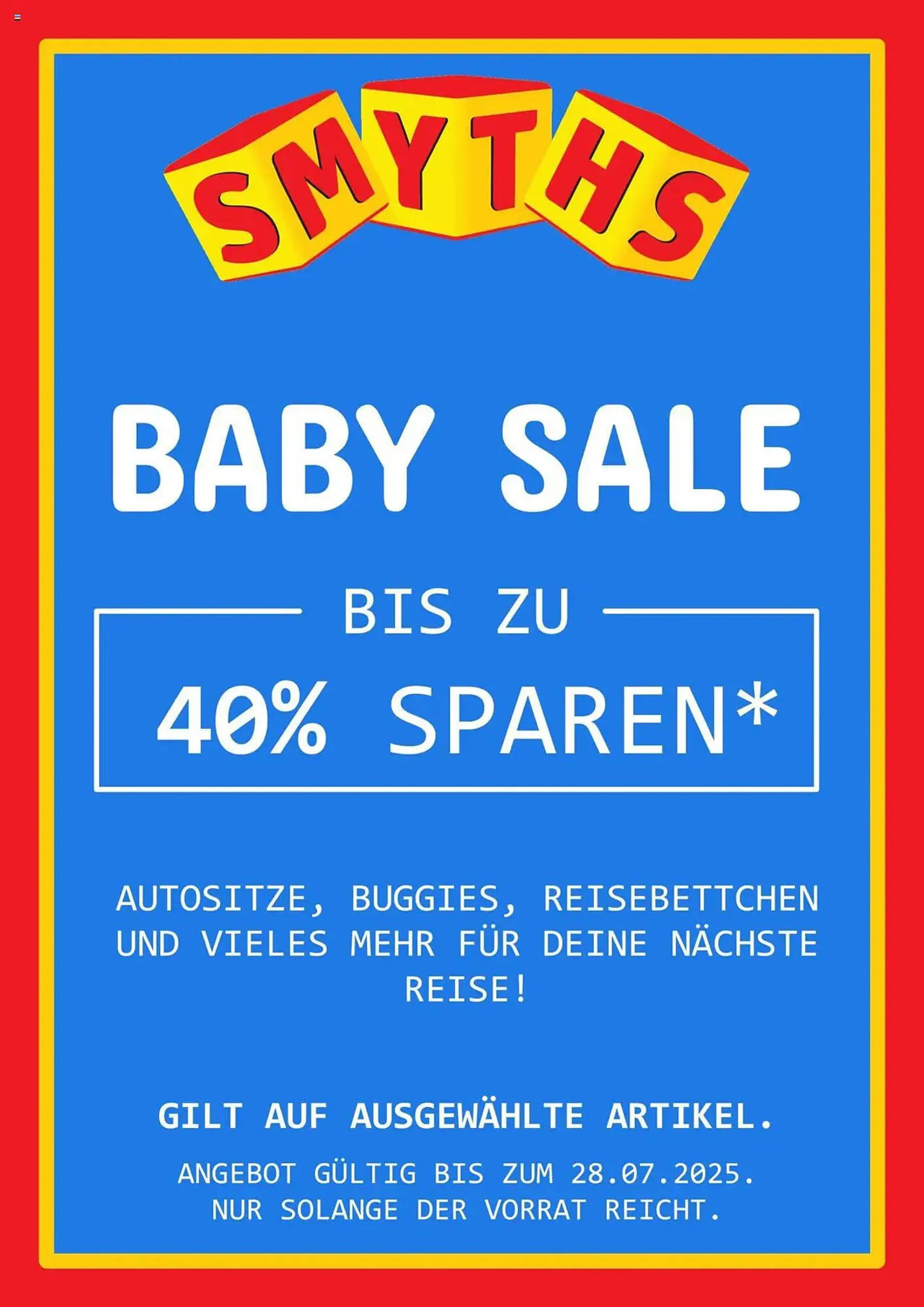 Smyths Toys Prospekt von 1. Juli bis 28. Juli 2025 - Prospekt seite 1
