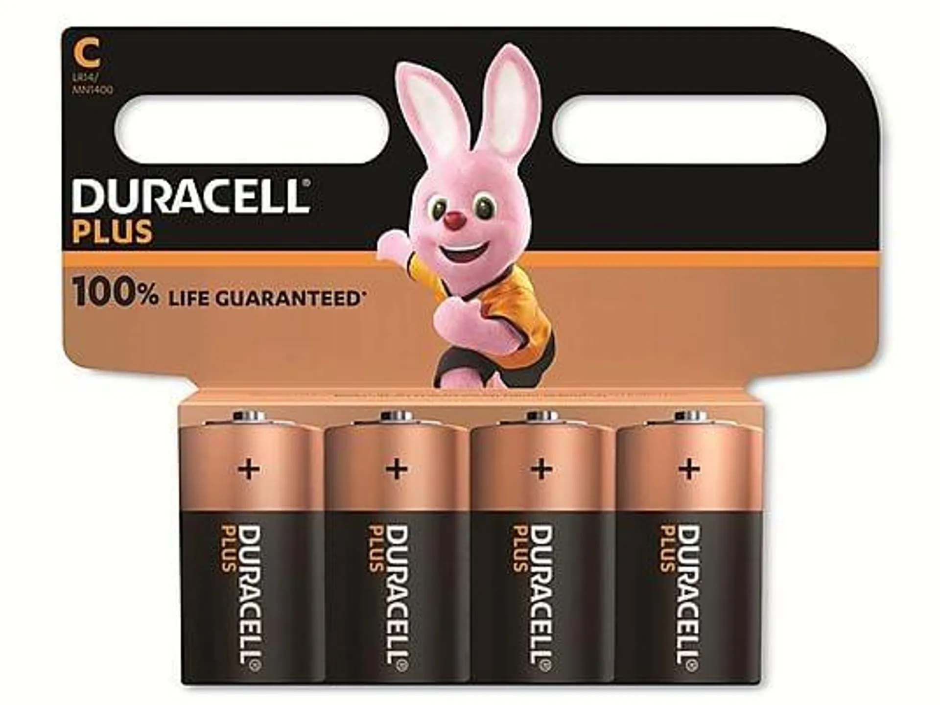 DURACELL Hückmann Batterie 1,5V Baby C Plus Power Duracell Plus-C K4 (Bli.4) Alkaline Batterie