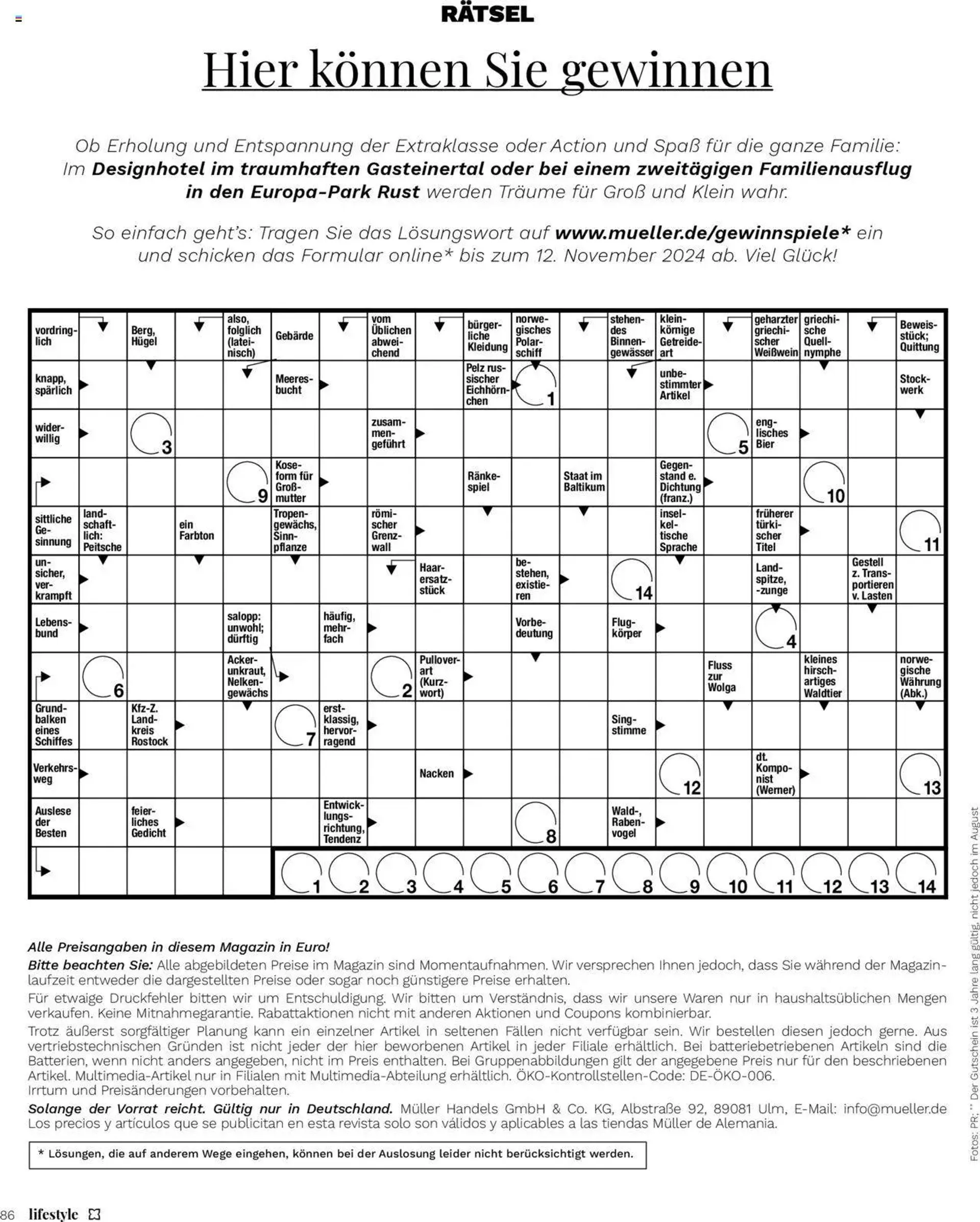 Müller Lifestyle von 1. September bis 30. Oktober 2024 - Prospekt seite 86