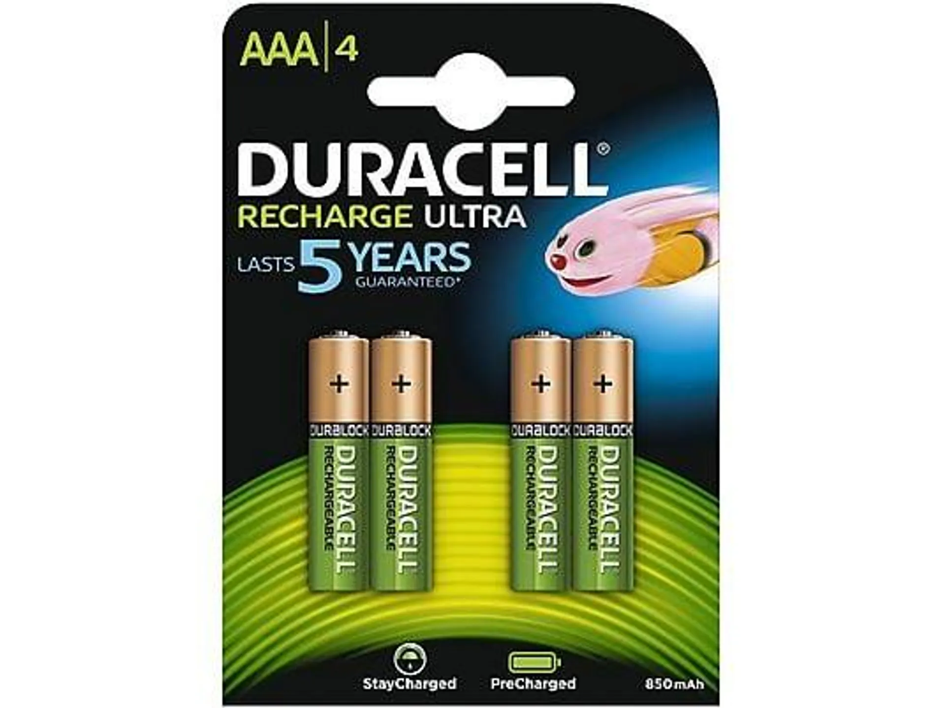 DURACELL 203822 AAA HR03 800MAH B4 STAYCHARGED AAA Micro Wiederaufladbare Batterie, Ni-MH 4 Stück