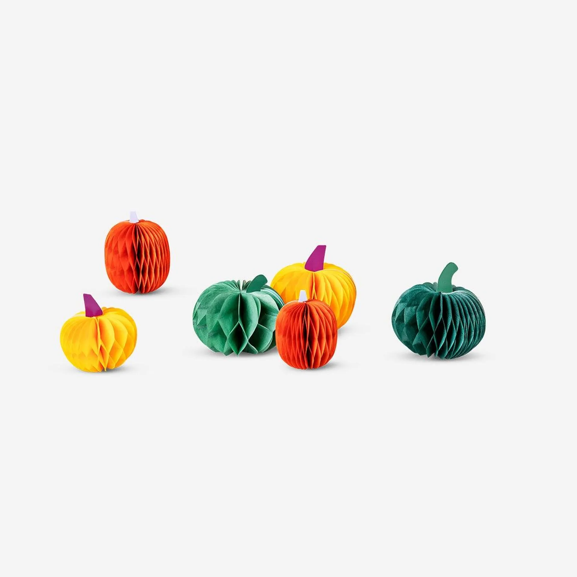 Pumpkin Paper Decorations - 6 pcs