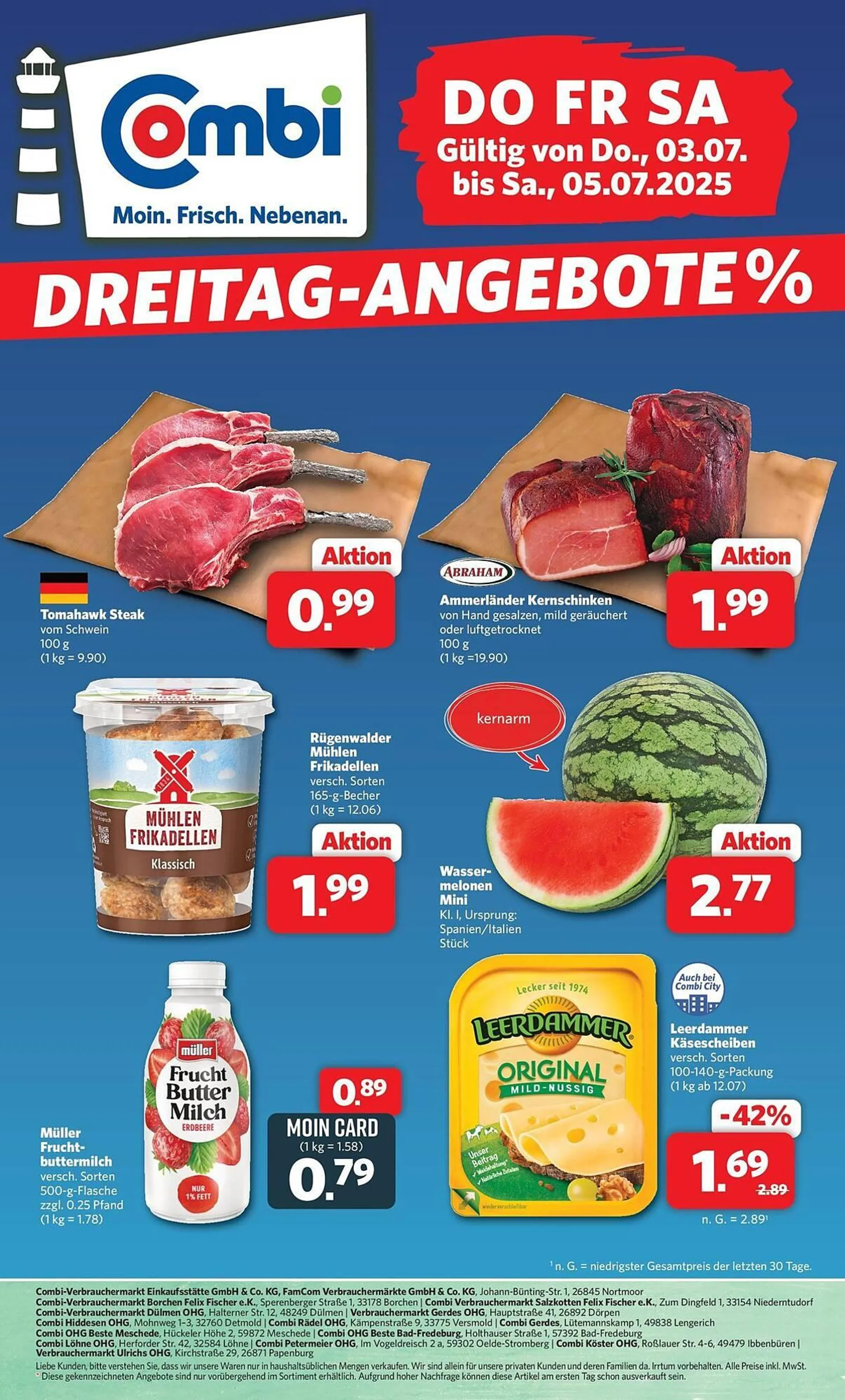Combi Prospekt von 2. Juli bis 5. Juli 2025 - Prospekt seite 1