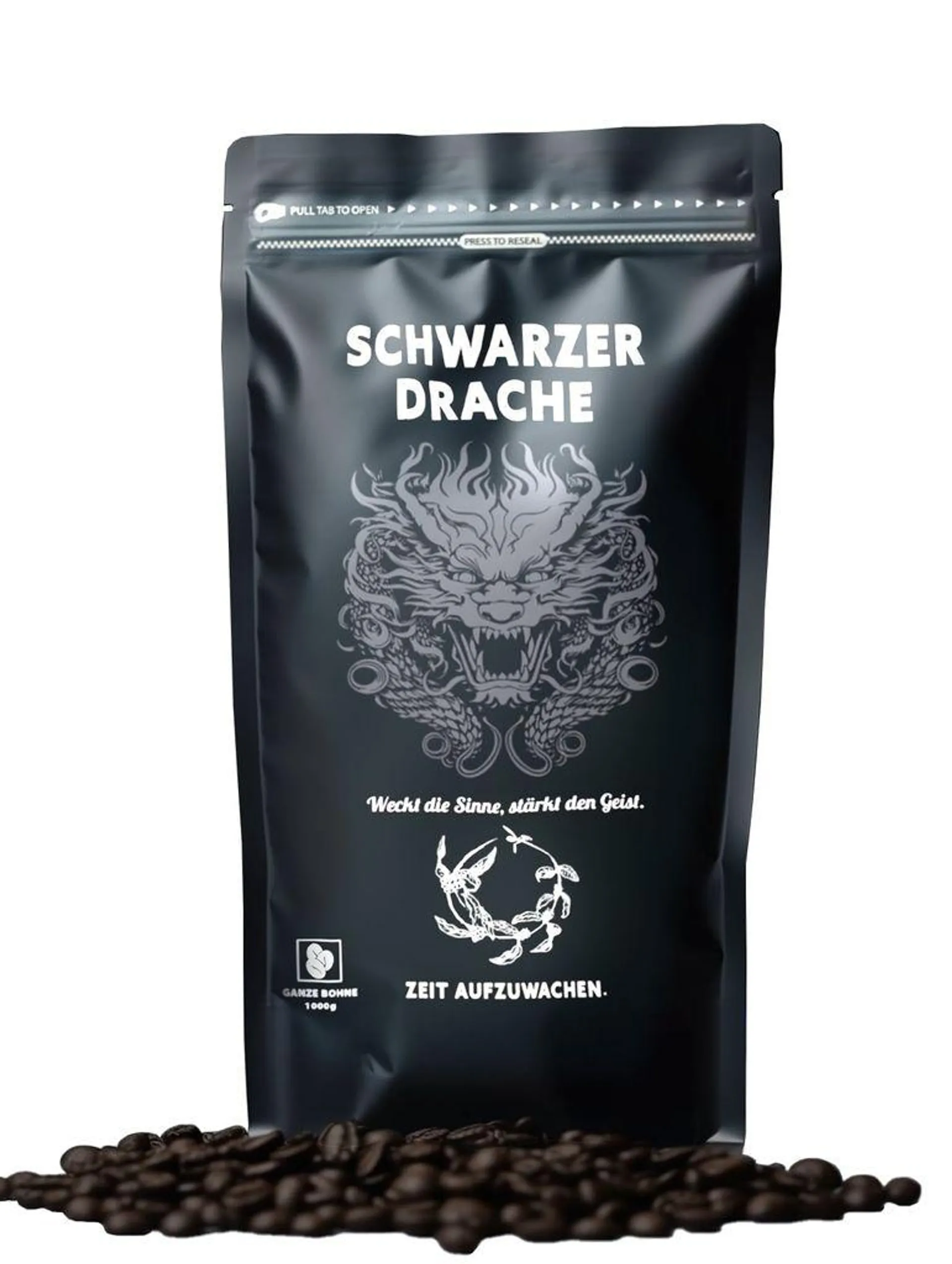 Schwarzer Drache Espresso 100% Robusta - Geröstete Kaffeebohnen extra stark - Sehr kräftiger und vollmundiger Kaffee mit hohem Koffeingehalt - Sehr starker Espresso