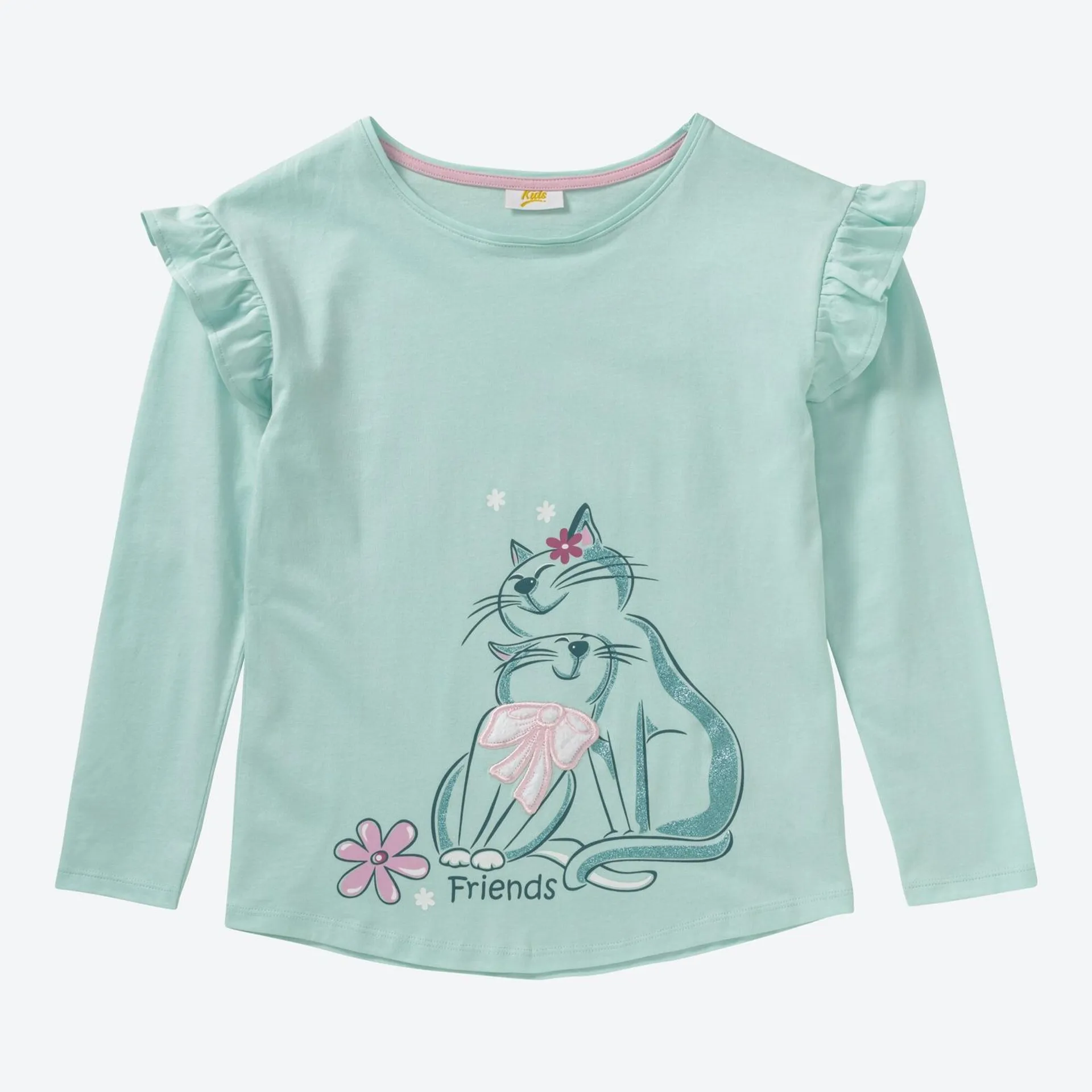 Kinder-Mädchen-Langarmshirt mit Rüschen