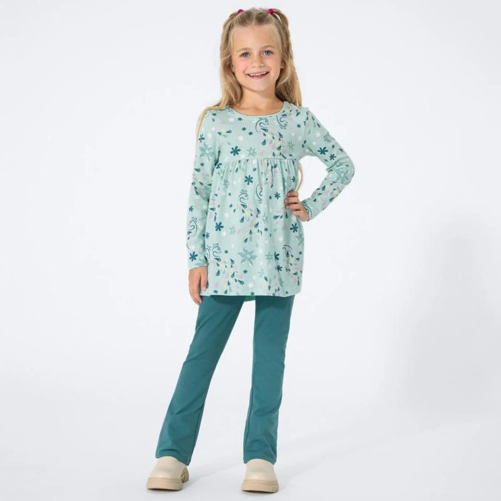 Kinder-Mädchen-Set mit Bootcut-Leggings, 2-teilig