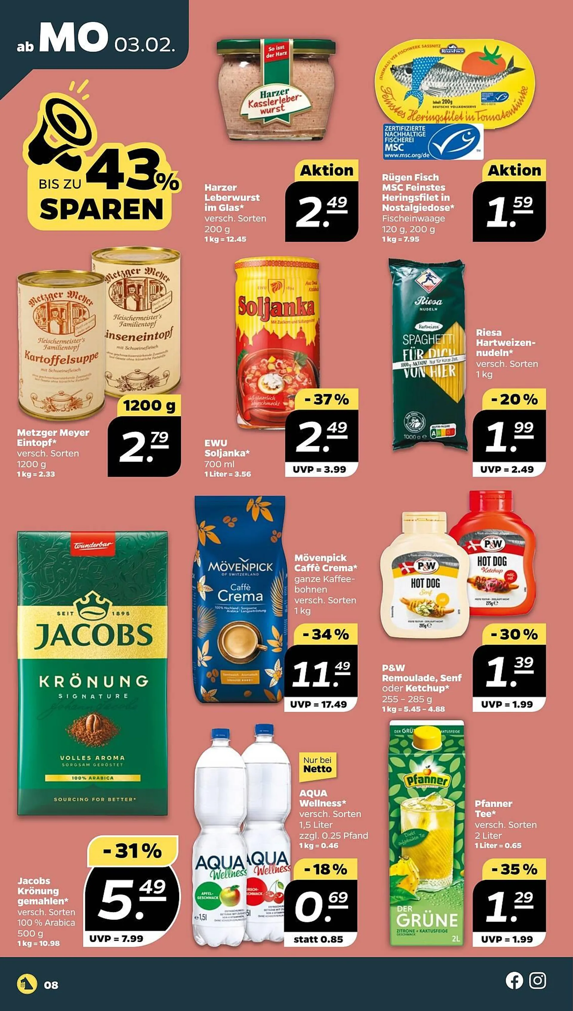 NETTO Prospekt von 3. Februar bis 8. Februar 2025 - Prospekt seite 8