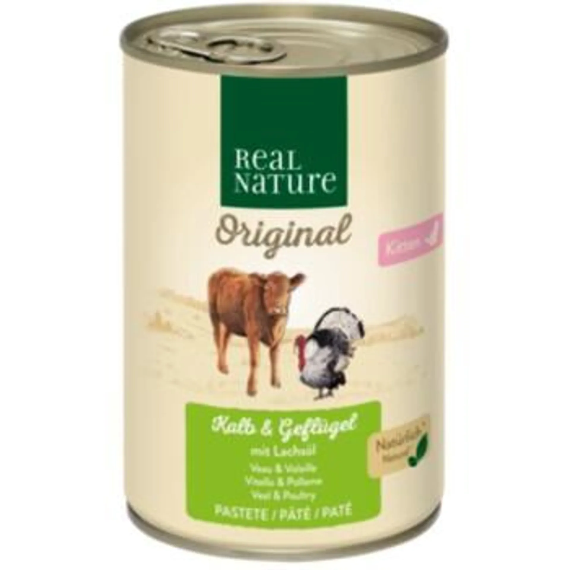 REAL NATURE Kitten Kalb & Geflügel mit Lachsöl 12x400 g