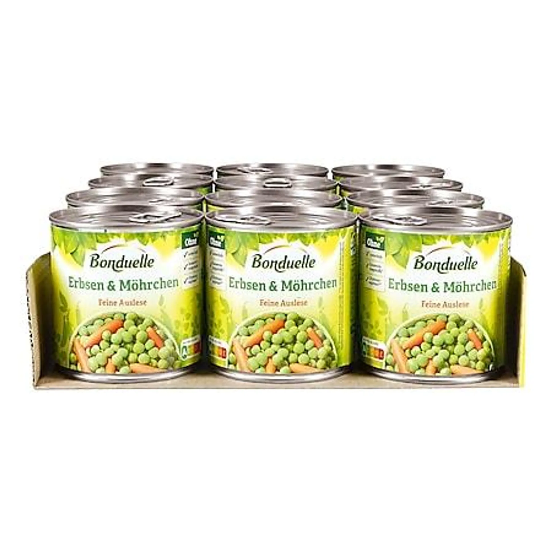 Bonduelle feine Auslese Erbsen mit Möhrchen 265 g, 12er Pack