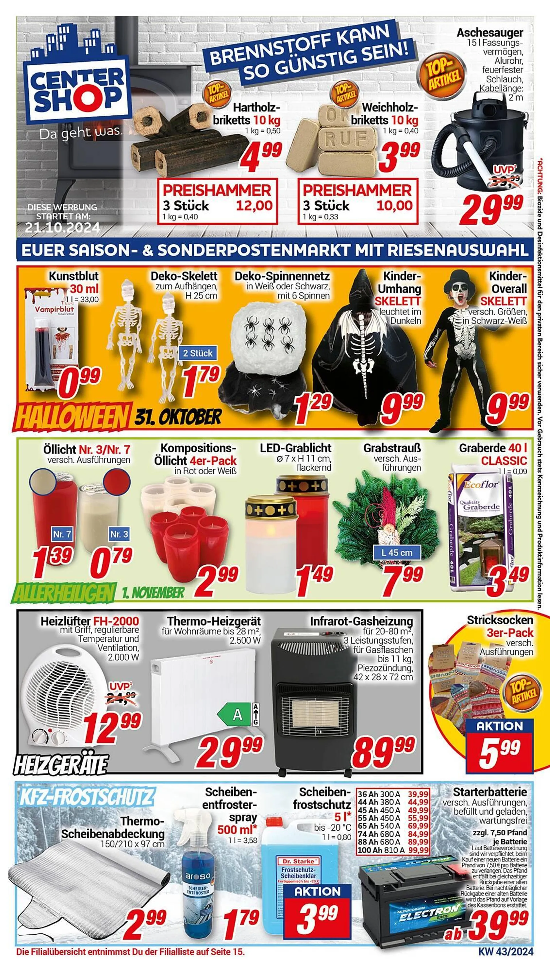 CENTERSHOP Prospekt von 21. Oktober bis 26. Oktober 2024 - Prospekt seite 1