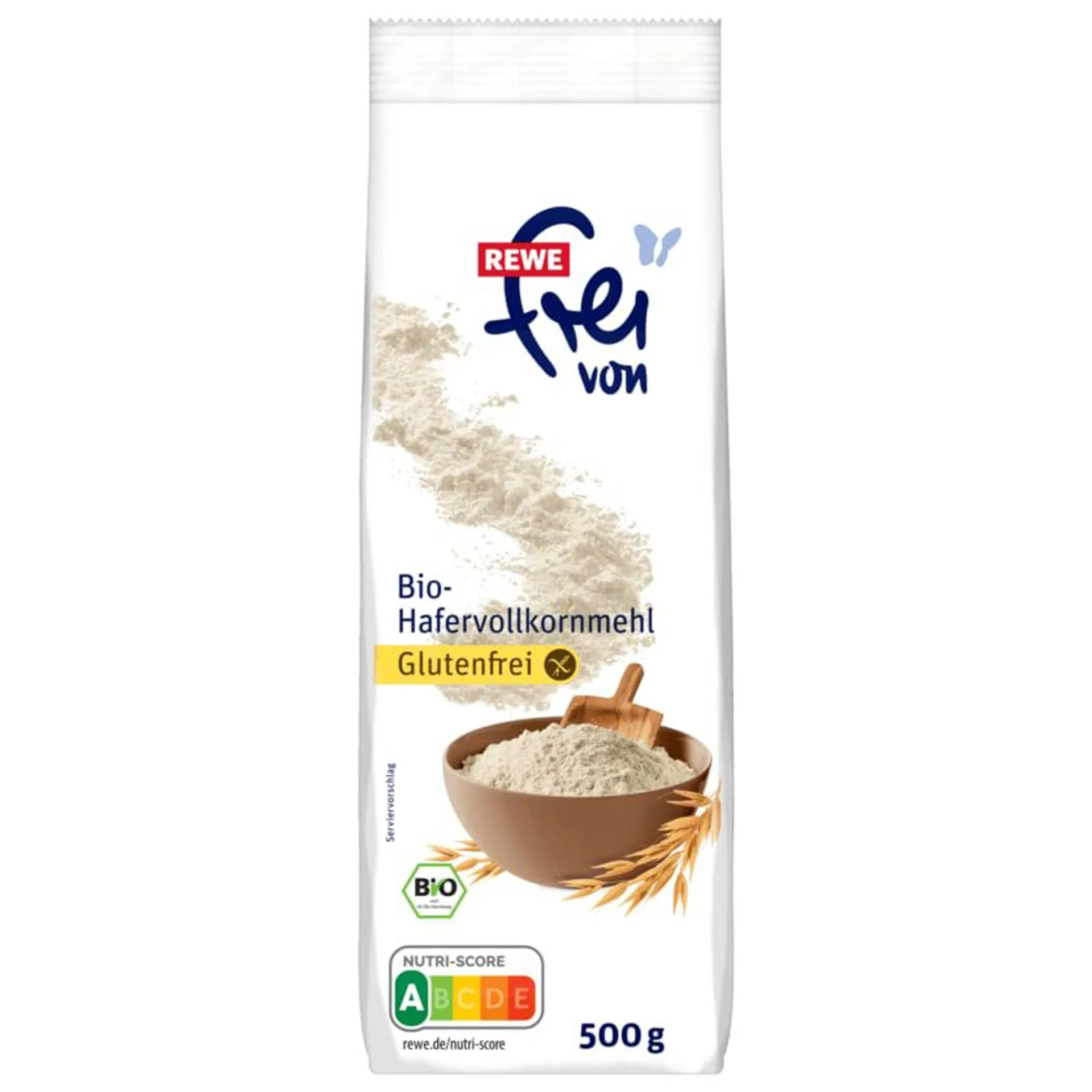 REWE frei von Bio Hafervollkornmehl glutenfrei 500g